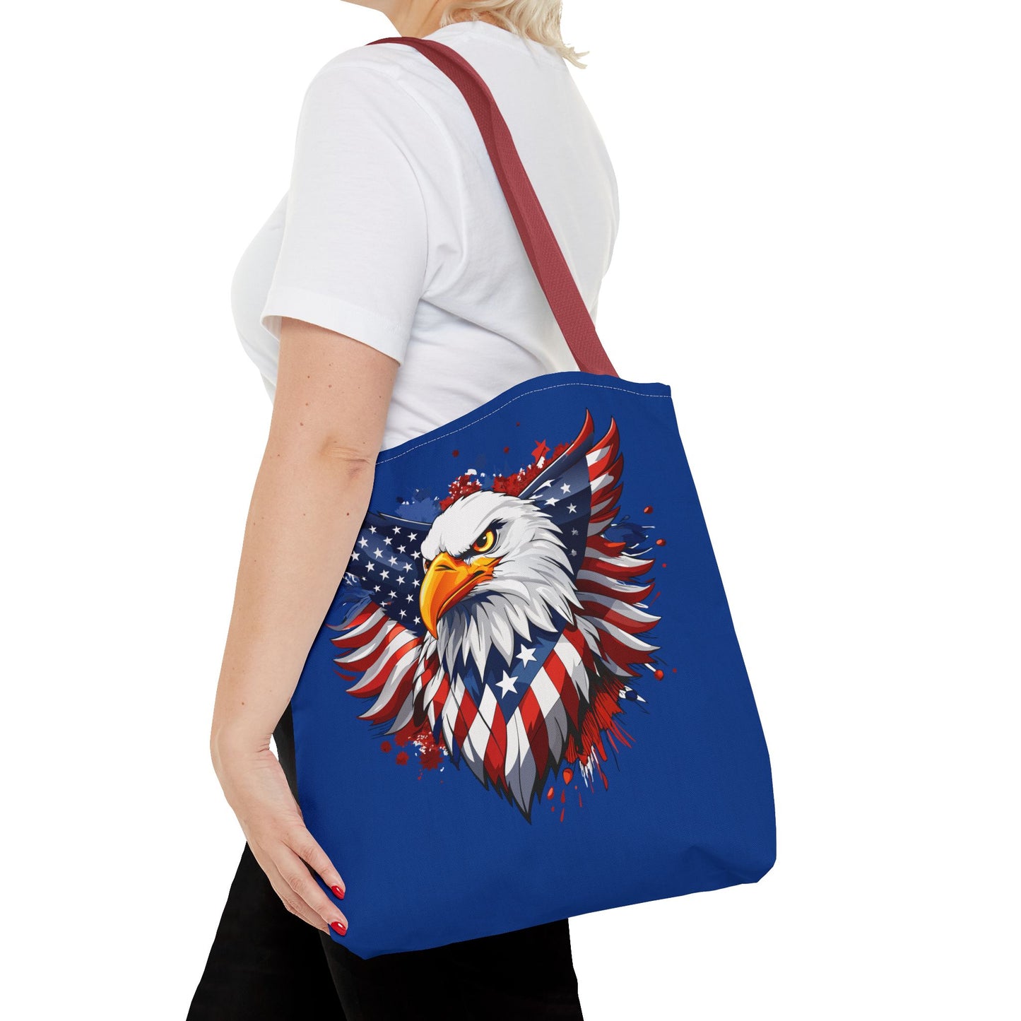 Princess Grace  Patriotic Eagle Tote Bag USA Flag Design for Independence Day & Everyday Use