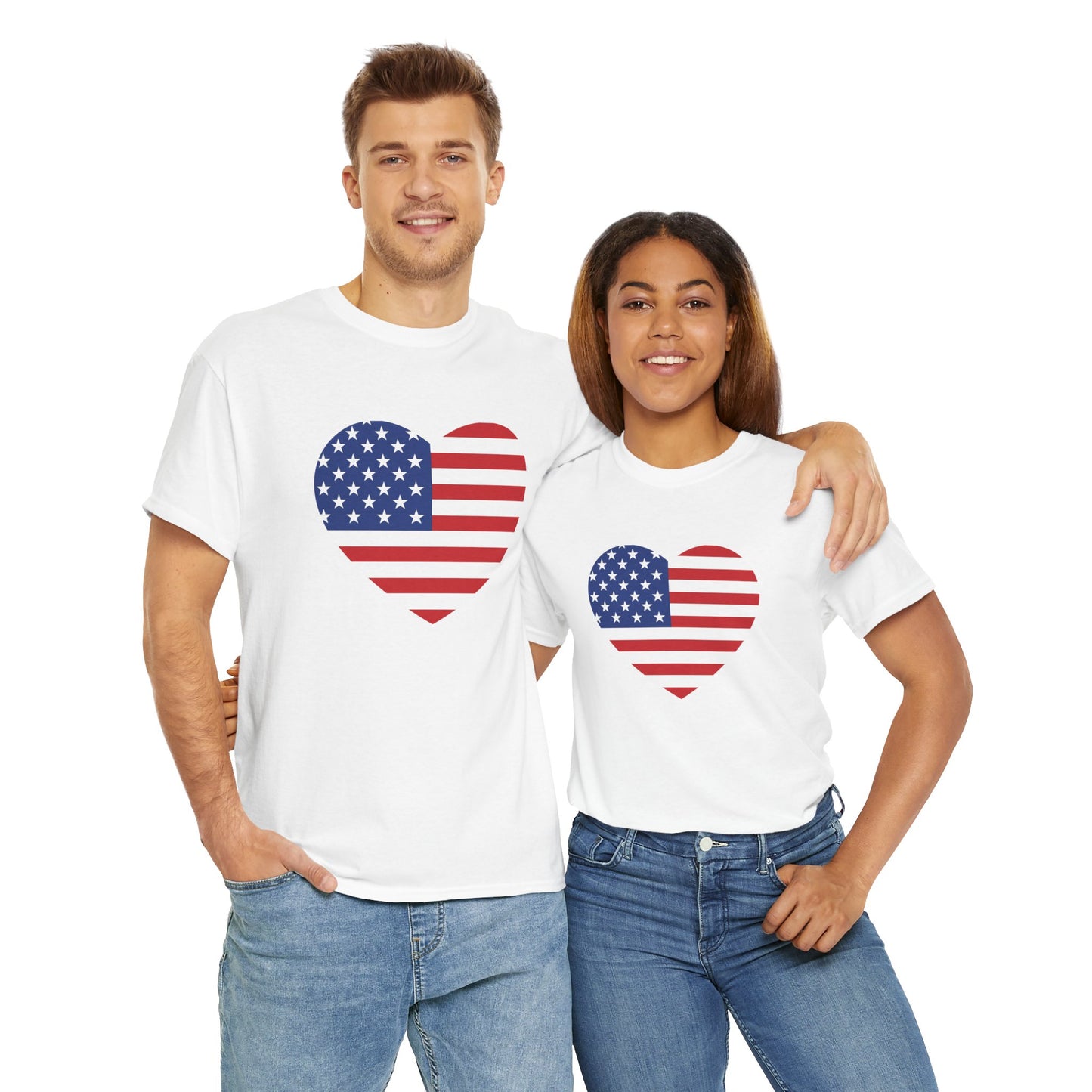 Princess Grace  Patriotic Heart Unisex Heavy Cotton Tee  Celebrate Freedom in Style