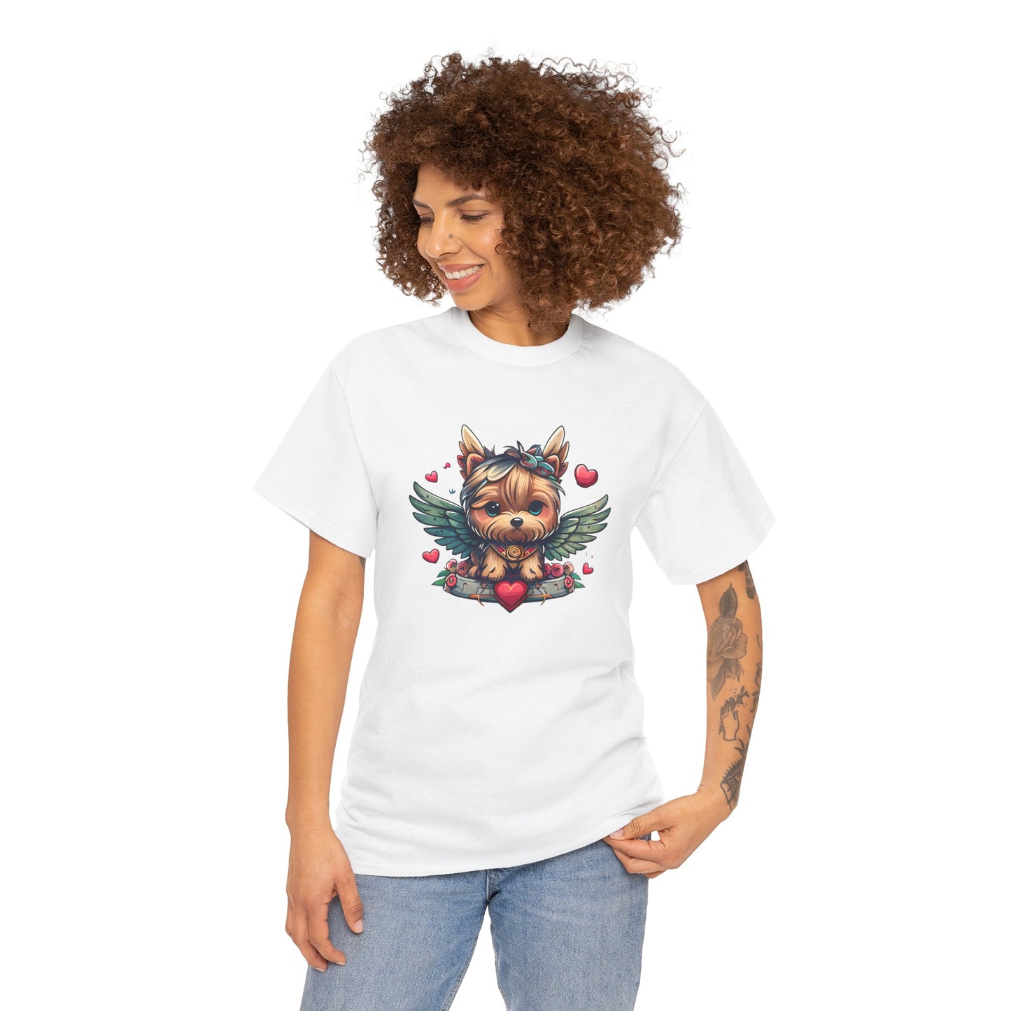 Princess Grace  Loveable Yorkie Graphic Tee  Cute Dog Design T-Shirt for Pet Lovers