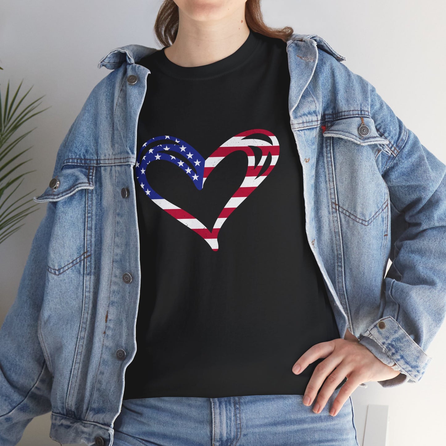 Princess Grace  Patriotic Heart Unisex Heavy Cotton Tee