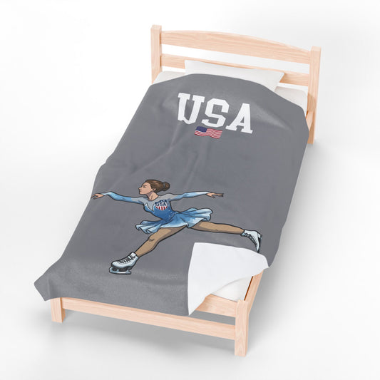Princess Grace  TEAM USA  Velveteen Plush Blanket