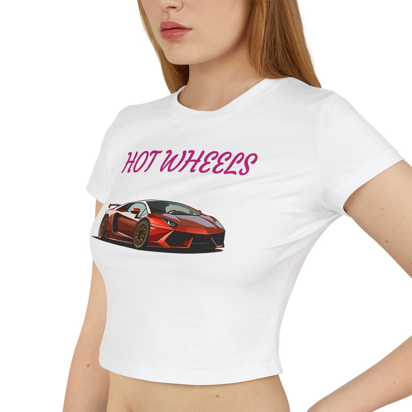 Princess Grace Hot Wheels Women's Baby Tee -Cute Car Graphic T-Shirt for Auto Lovers