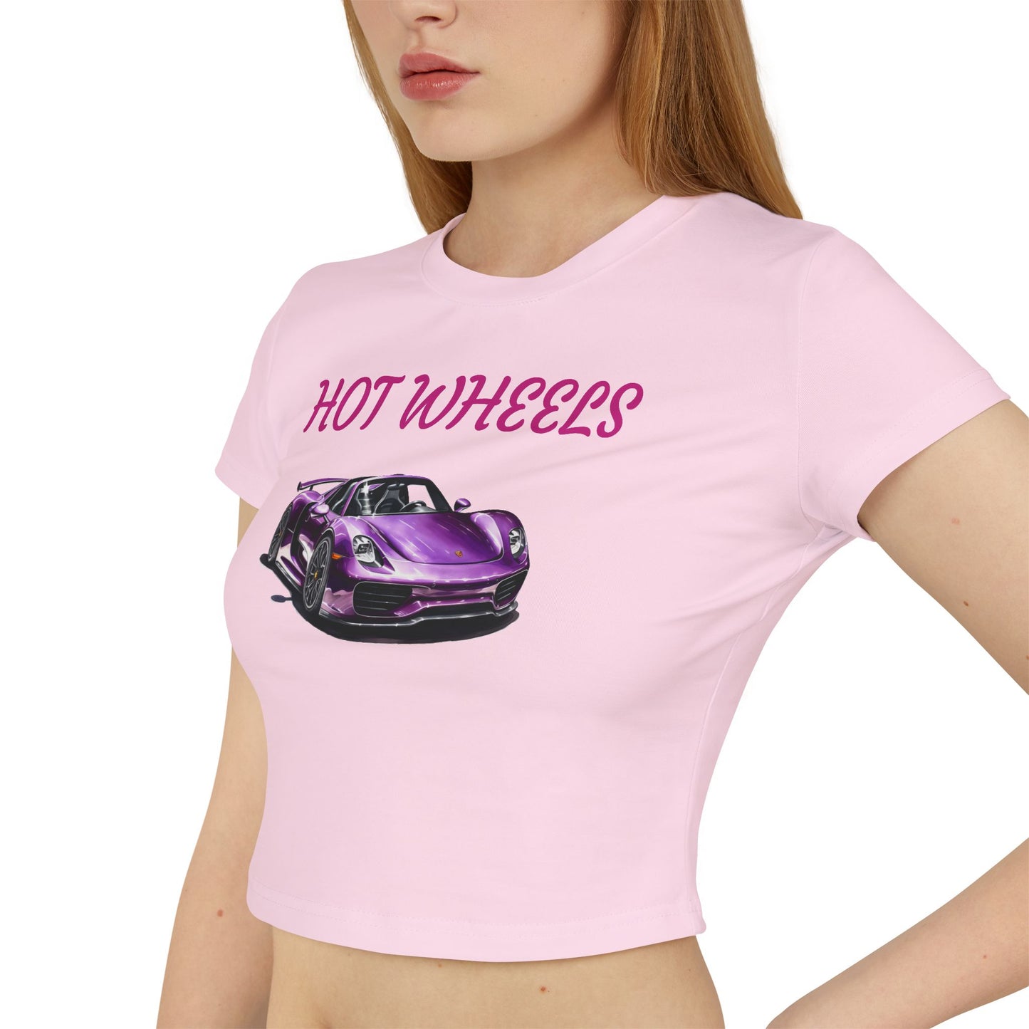 Princess Grace  Hot Wheels Women's Baby Tee Cute Car Graphic T-Shirt for Auto Enthusiasts