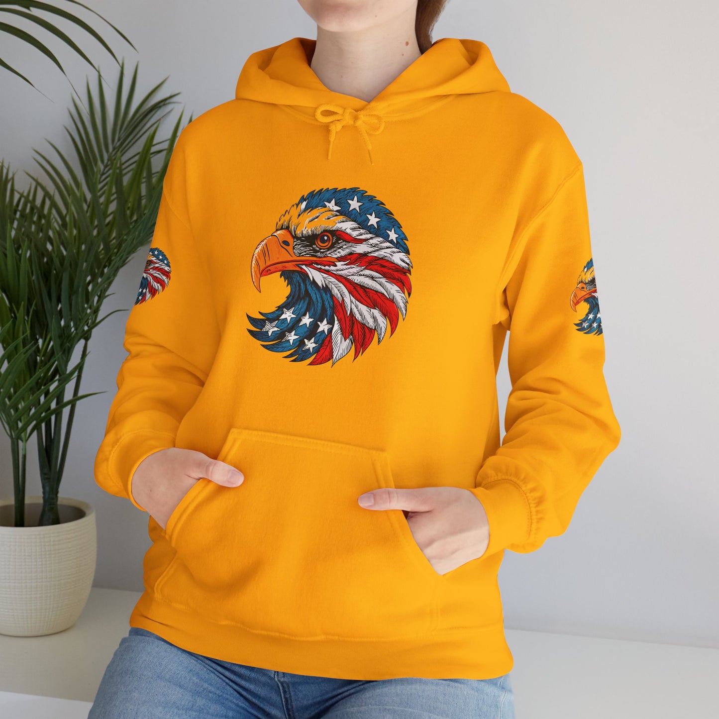 Princess Grace  Patriotic Eagle Hoodie  Unisex Heavy Blend Sweatshirt
