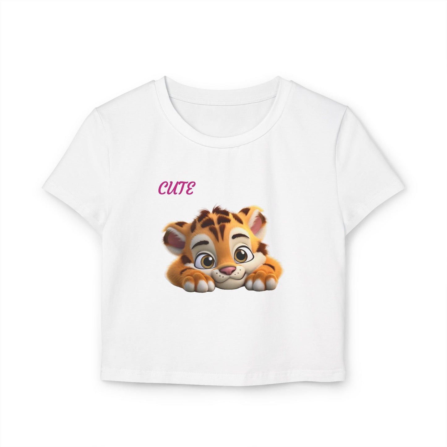 Princess Grace  Cute Baby Tiger Women's Baby Tee Playful & Stylish Top for Everyday Wear