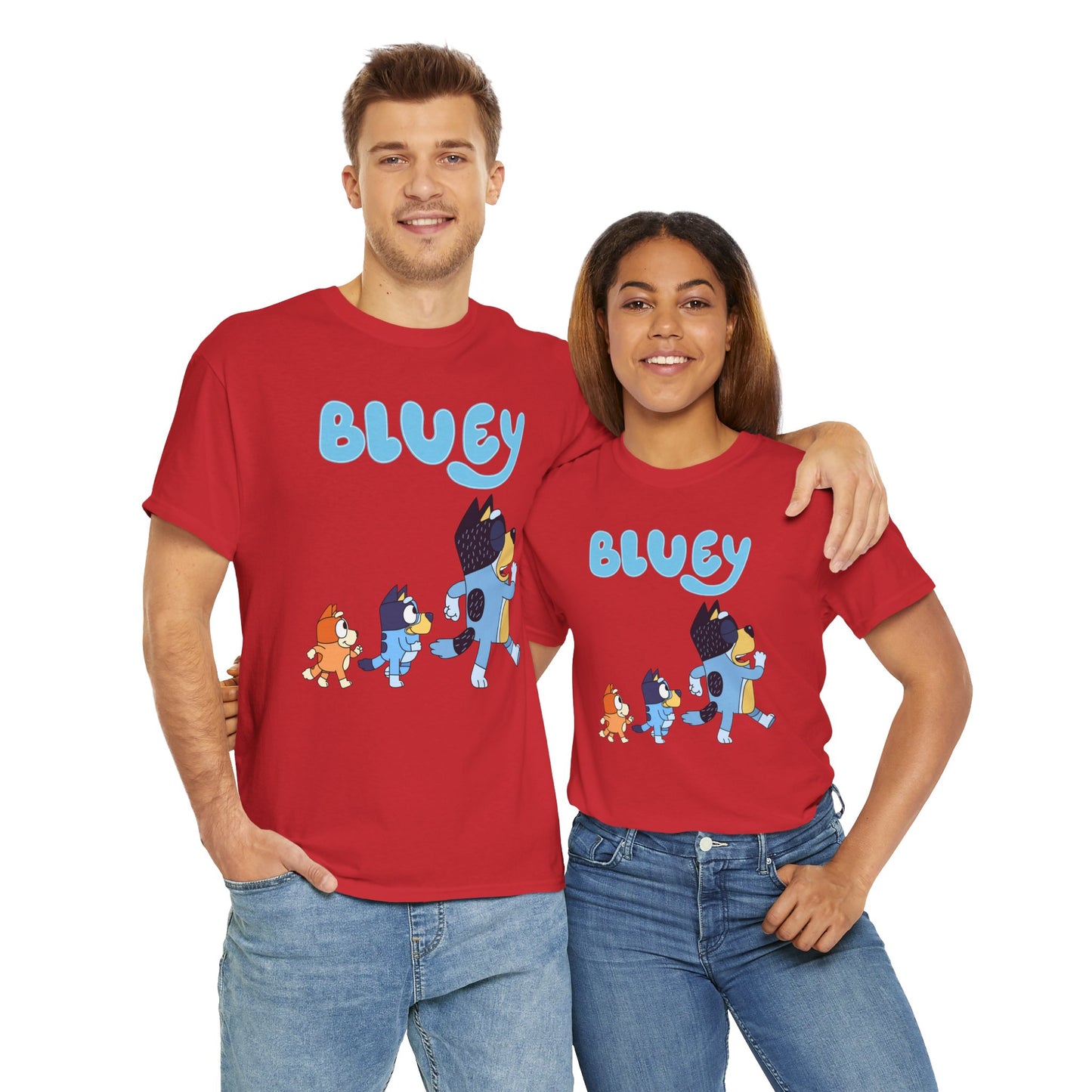 Princess Grace  Bluey Unisex Heavy Cotton Tee  Cute Cartoon T-Shirt for Kids and Adults