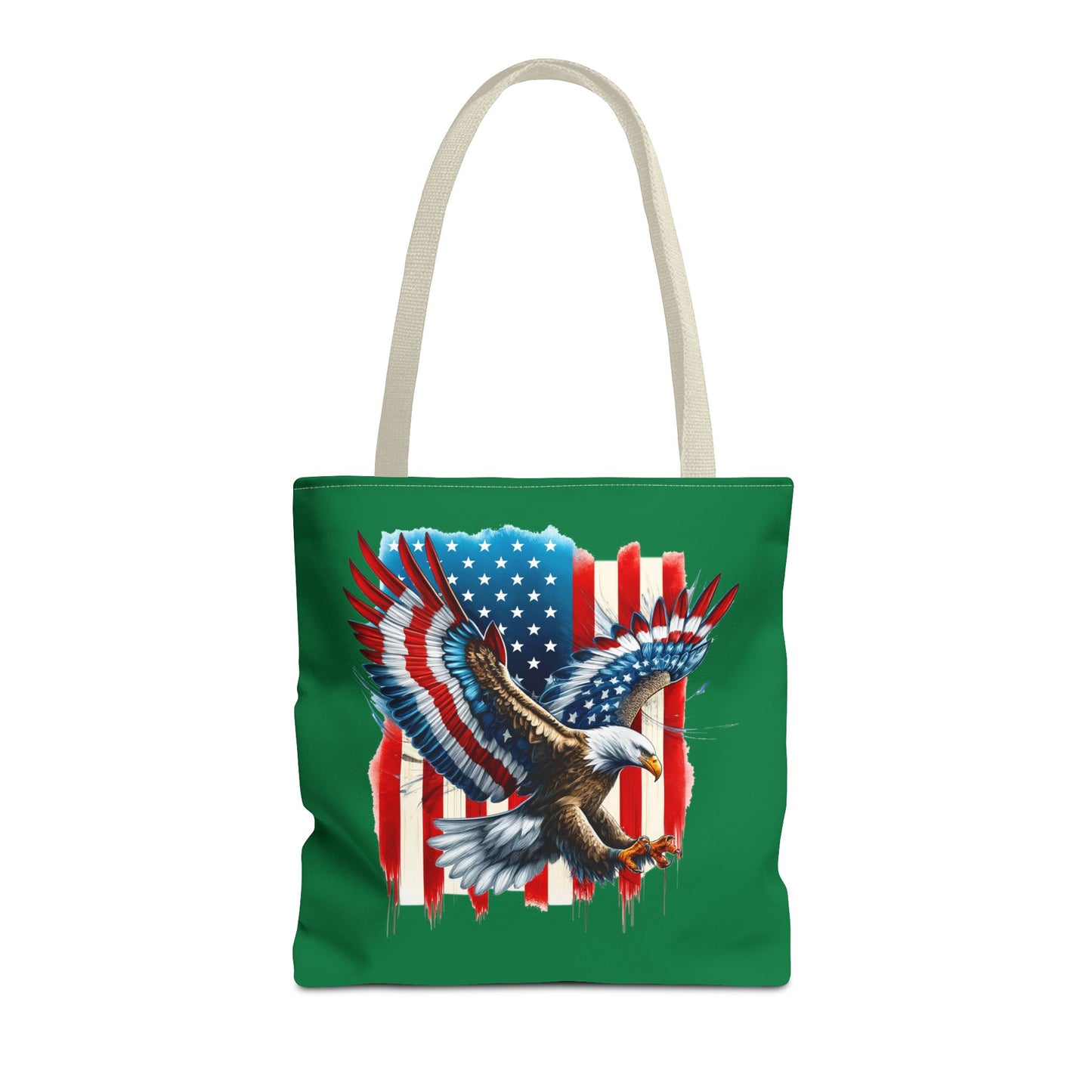 Princess Grace  Patriotic Eagle Print Tote Bag American Flag Design for Fourth of July and Everyday Use