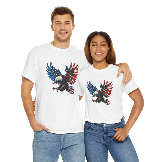 Princess Grace  Patriotic Eagle Unisex Heavy Cotton Tee  Bold USA Graphic Shirt