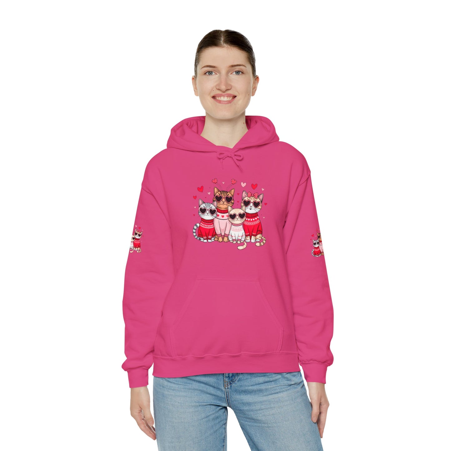 Princess Grace  Cute Cat Lovers Hoodie with Heart Design