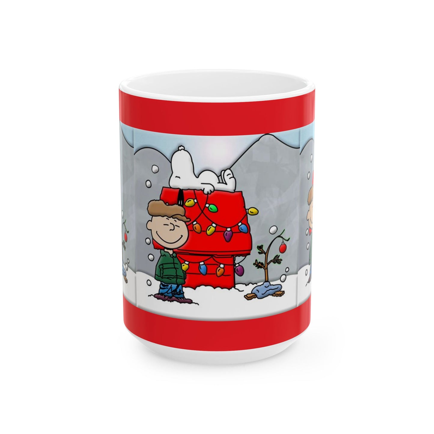 Princess Grace Christmas Cheer Ceramic Mug  11oz & 15oz Size   Holiday Gift with Snoopy and Friends
