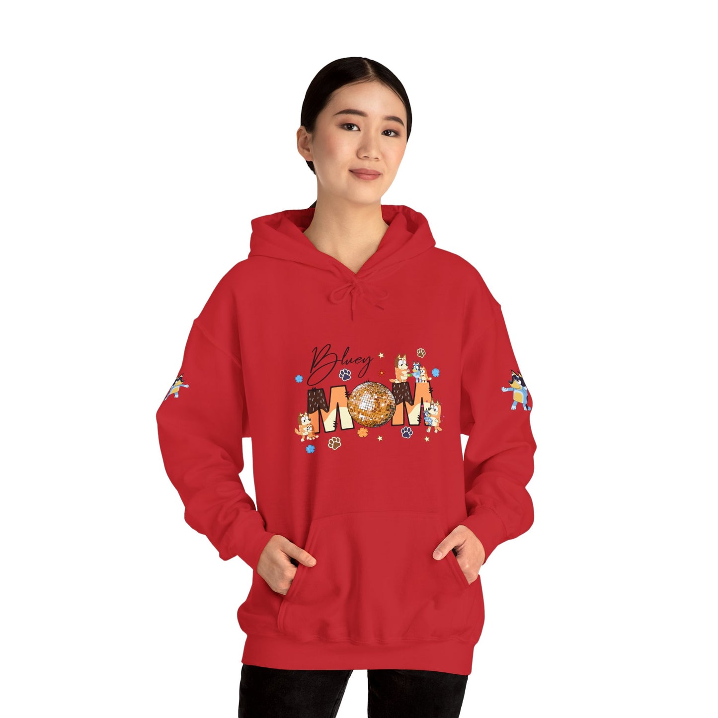 Princess Grace  Bluey Blissful Mom Unisex Heavy Blend Hoodie  Celebrate Motherhood with Style