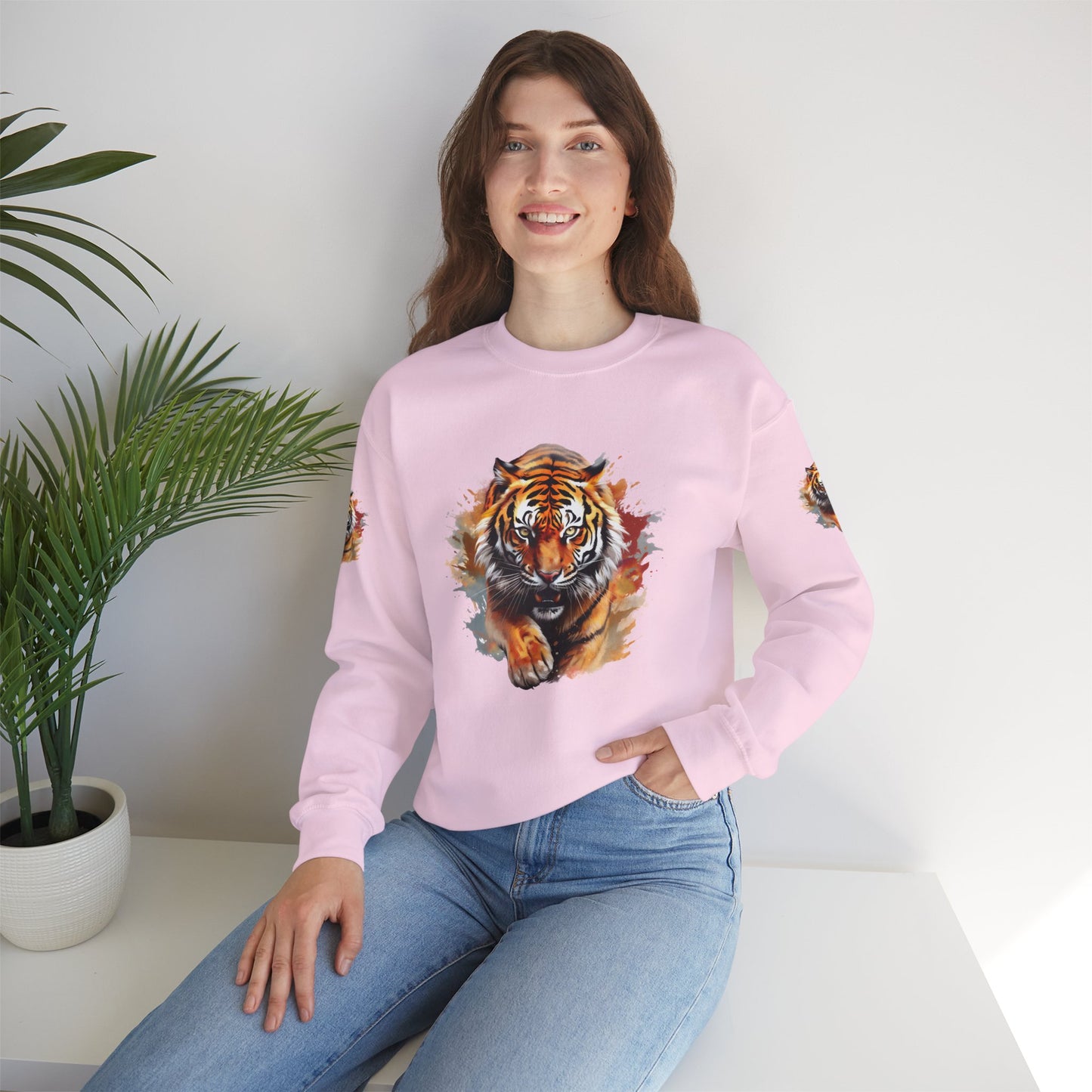 Princess Grace  Majestic Tiger Unisex Heavy Blend Crewneck Sweatshirt