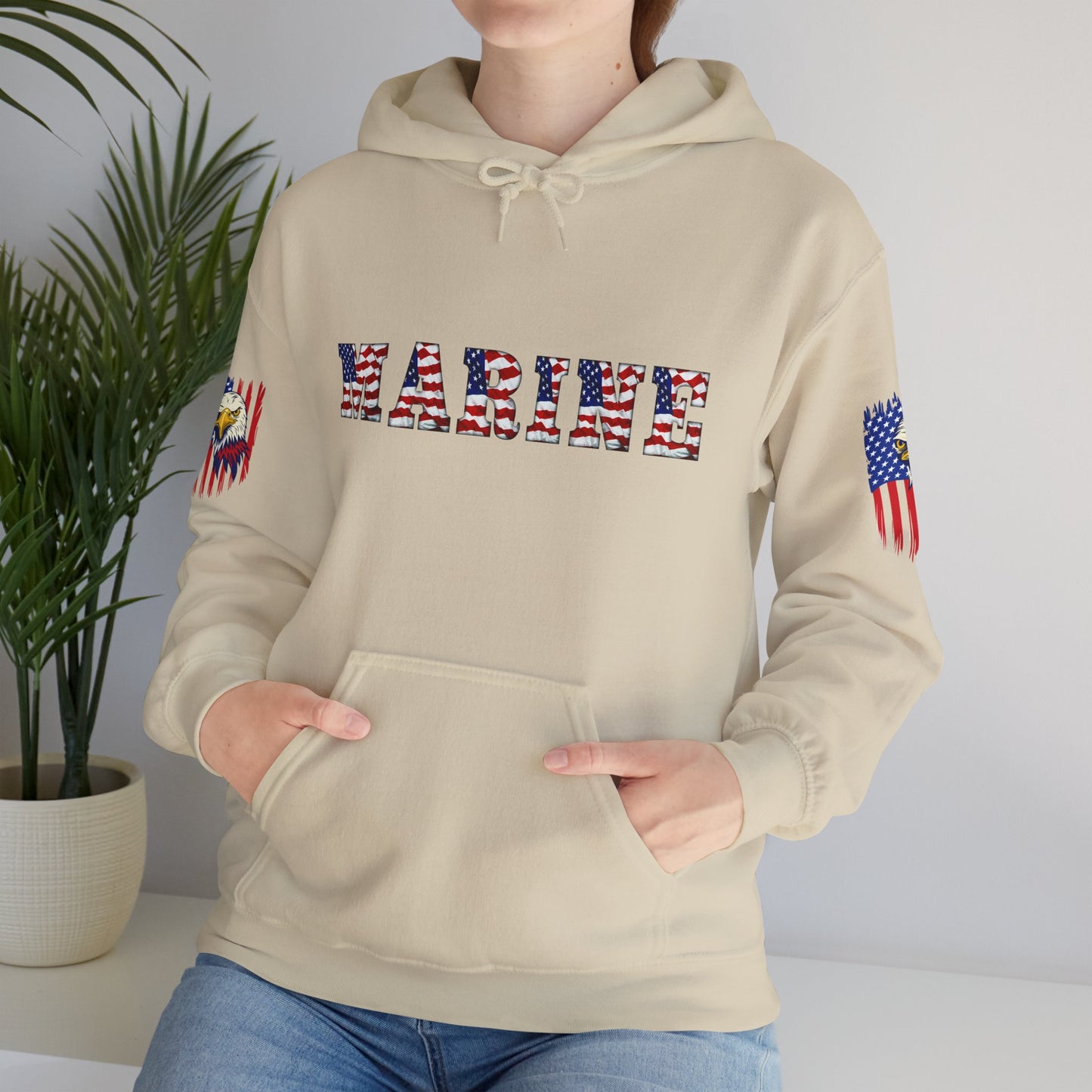 Princess Grace  American Pride Marine Eagle Hooded Sweatshirt