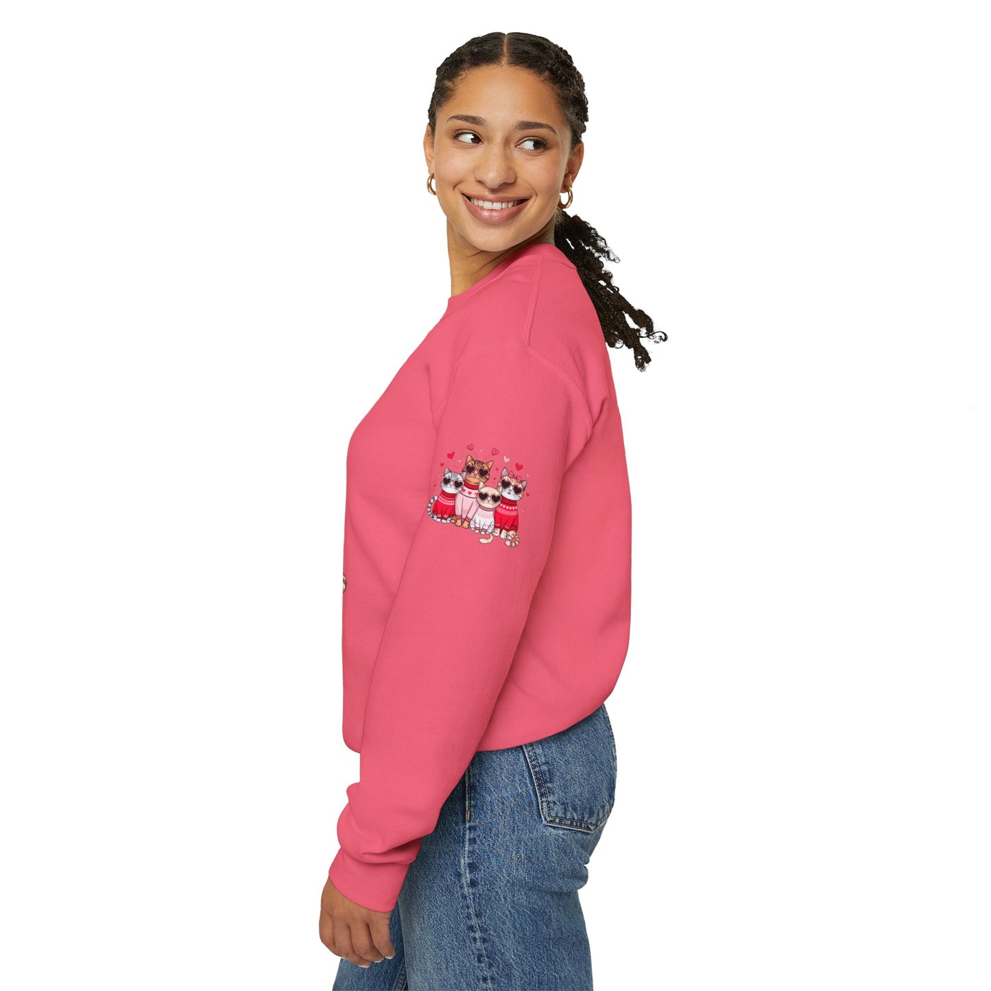 Princess Grace  Cute Cat Lovers Crewneck Sweatshirt  Cozy Valentine's Gift