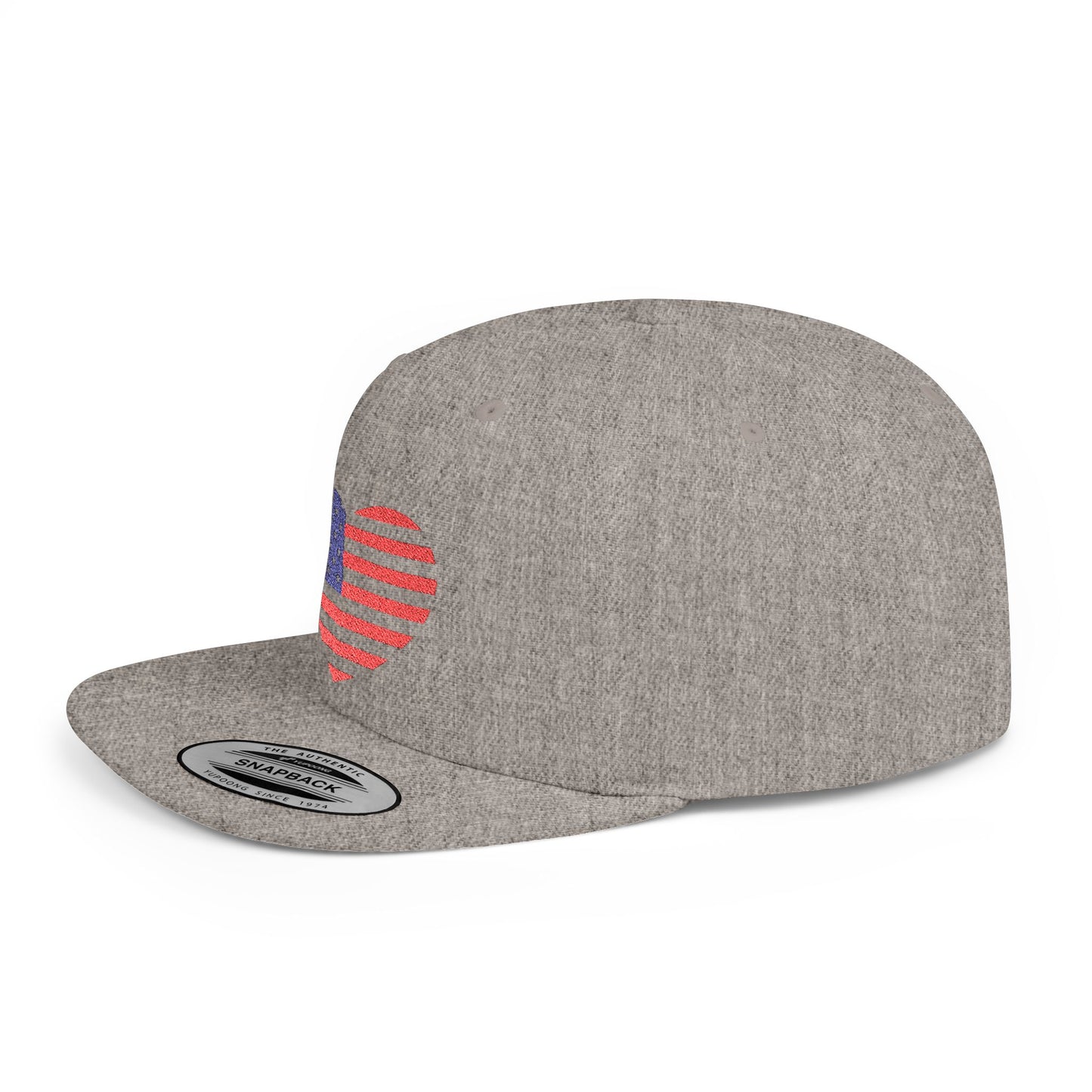 Princess Grace Patriotic Heart Flat Bill Snapback Cap
