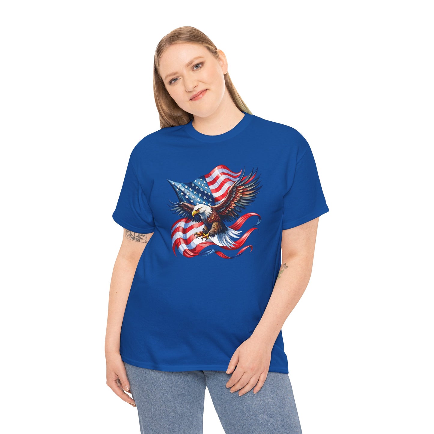 Princess Grace  Patriotic Eagle Graphic Unisex Heavy Cotton Tee