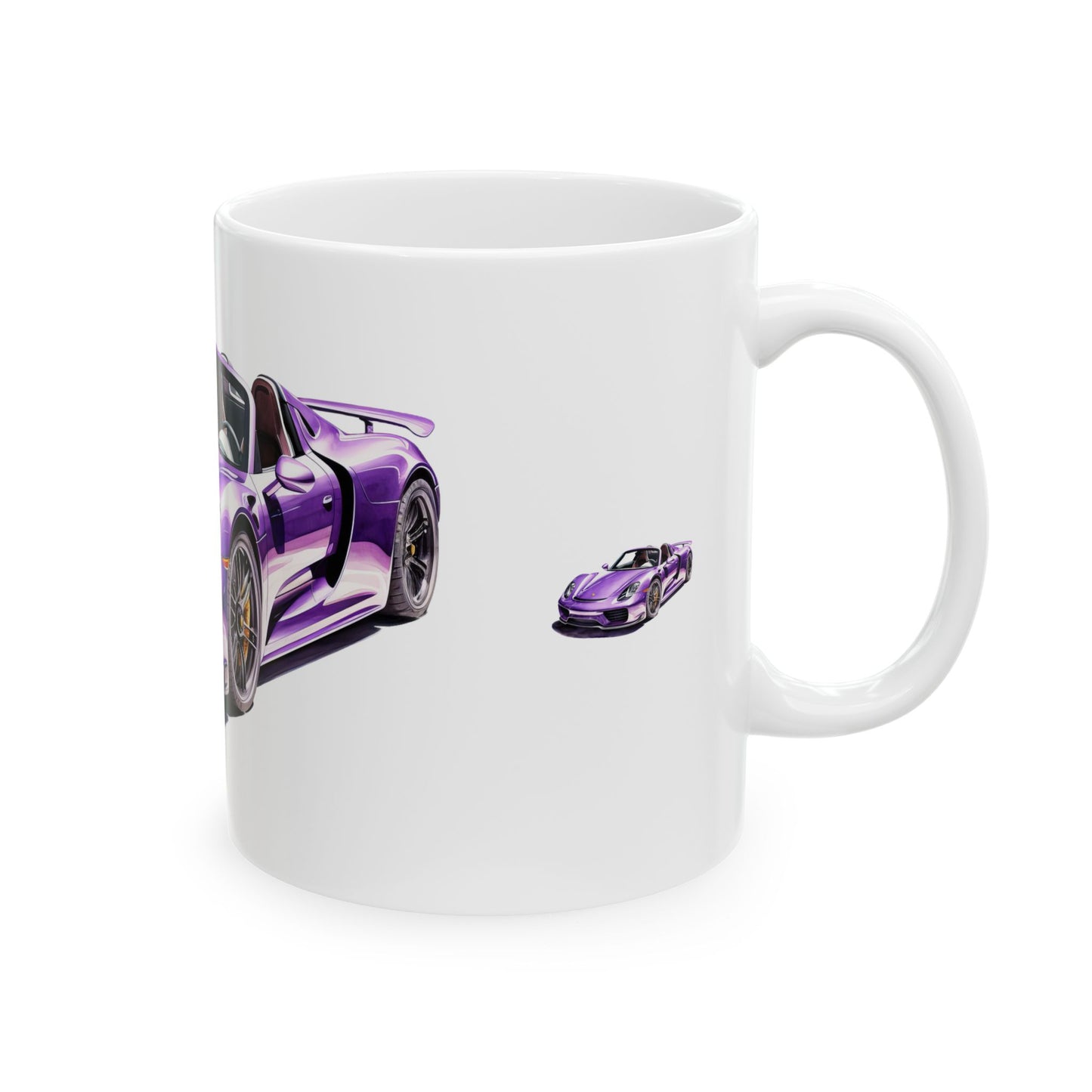 Princess Grace  Purple Sports Car Ceramic Mug  11oz & 15oz Coffee Cups for Car Enthusiasts