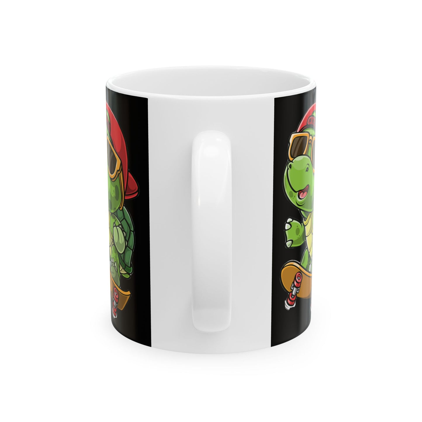 Princess Grace  Cool Skateboarding Turtle Ceramic Mug  Fun Gifts for Animal Lovers