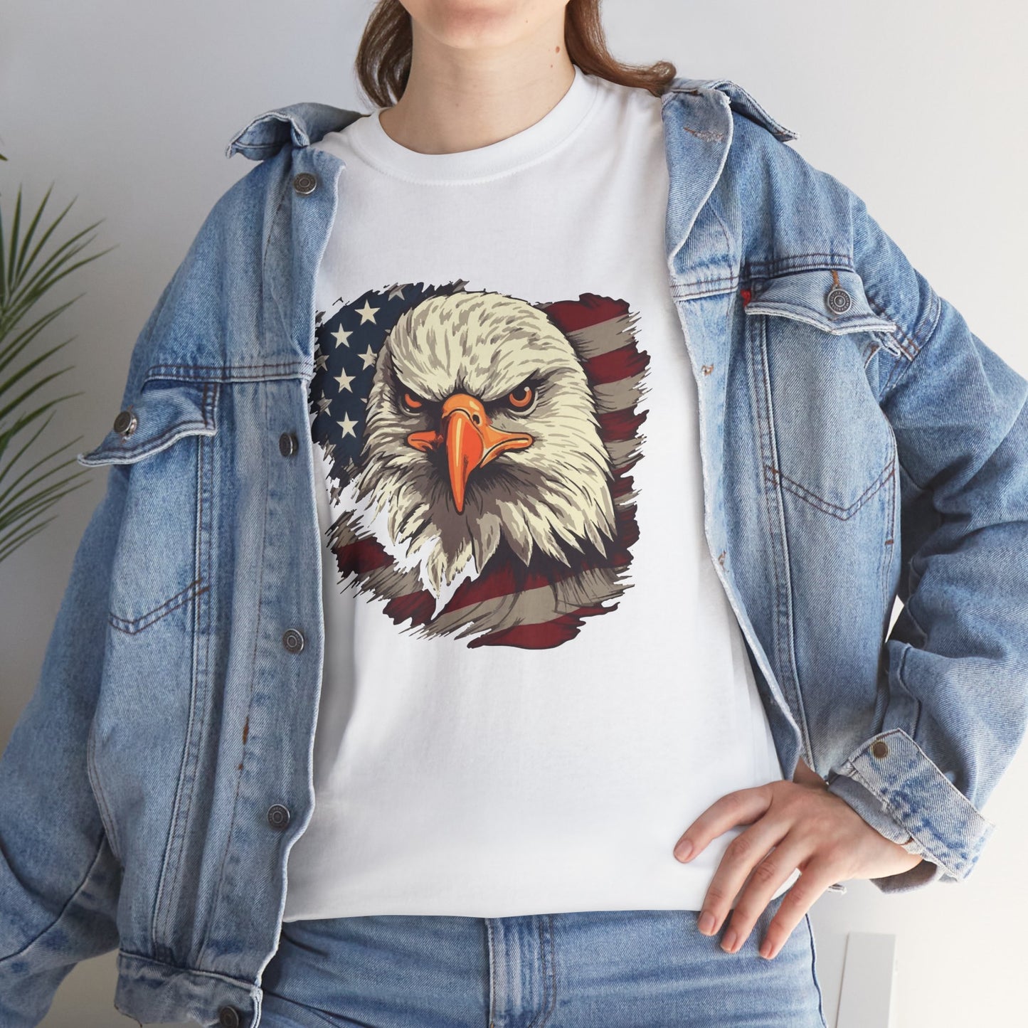 Princess Grace  Patriotic Eagle Graphic Tee  Unisex Heavy Cotton T-Shirt