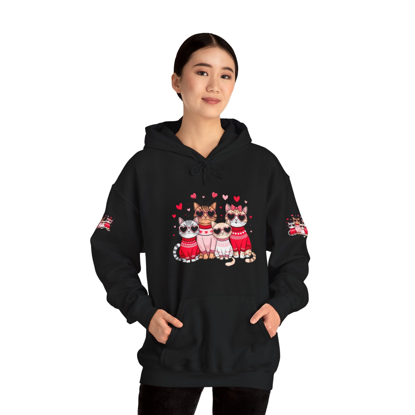 Princess Grace  Cute Cat Lovers Hoodie with Heart Design