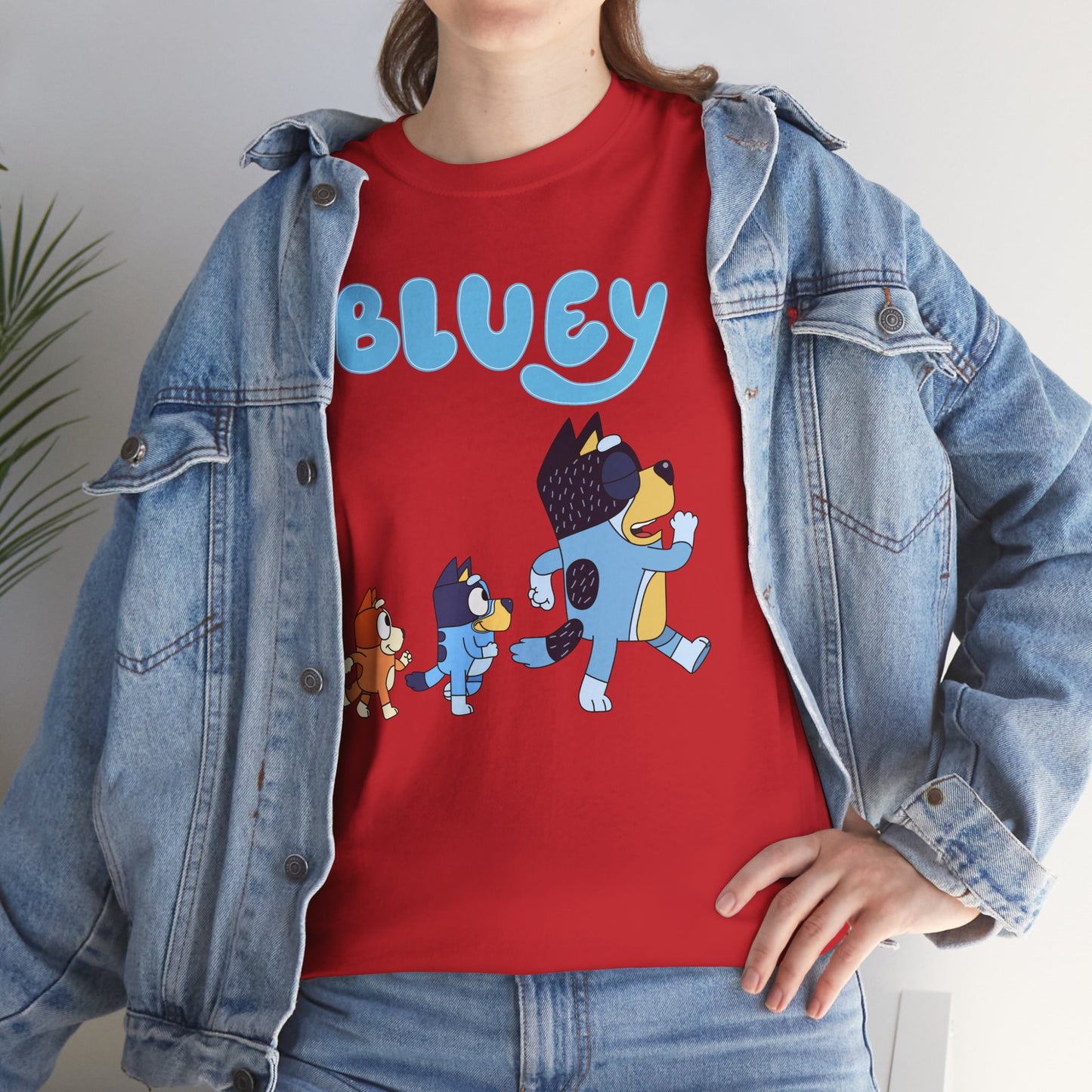 Princess Grace  Bluey Unisex Heavy Cotton Tee  Cute Cartoon T-Shirt for Kids and Adults
