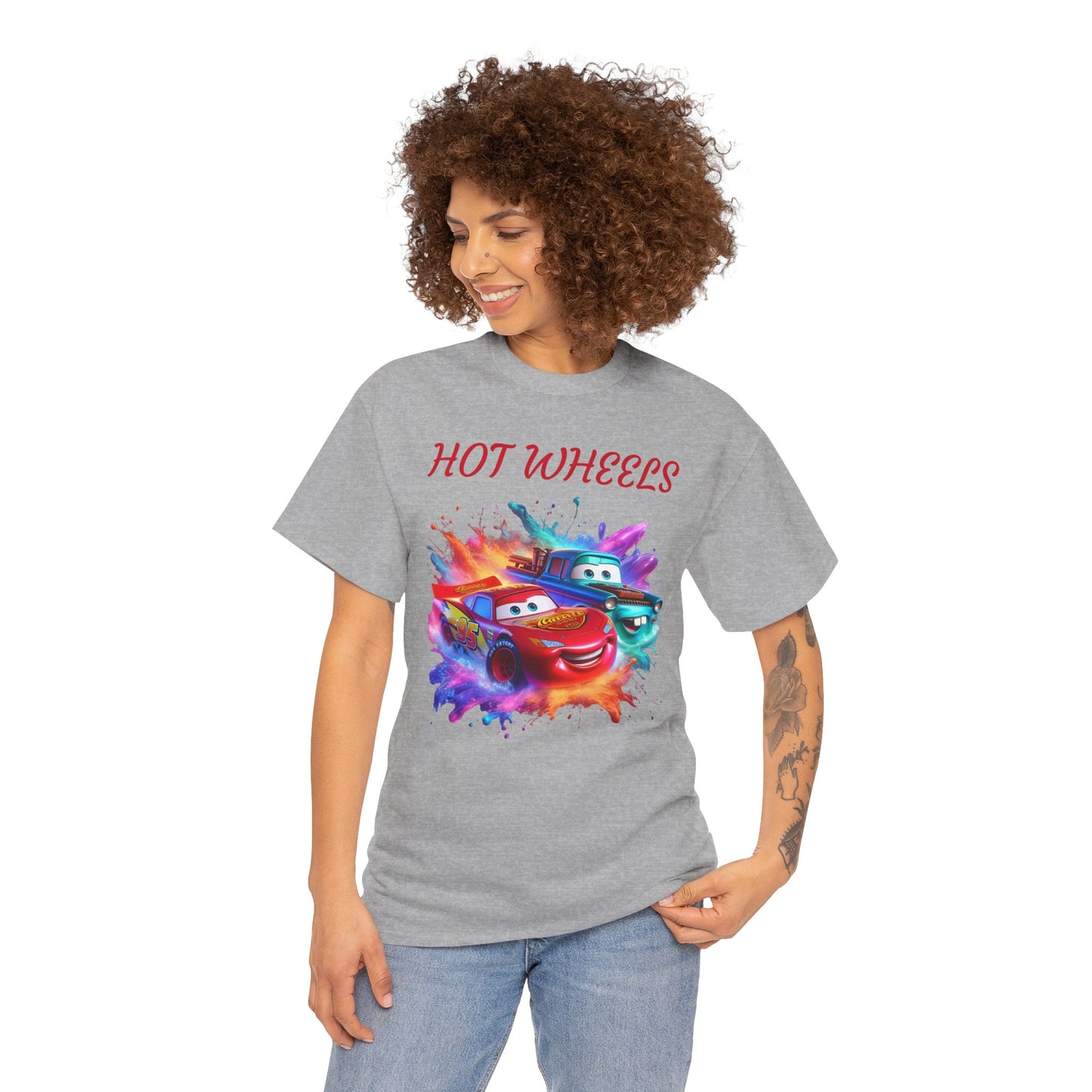 Princess Grace  Hot Wheels Cotton Tee Fun and Colorful Graphic T-Shirt for Car Lovers