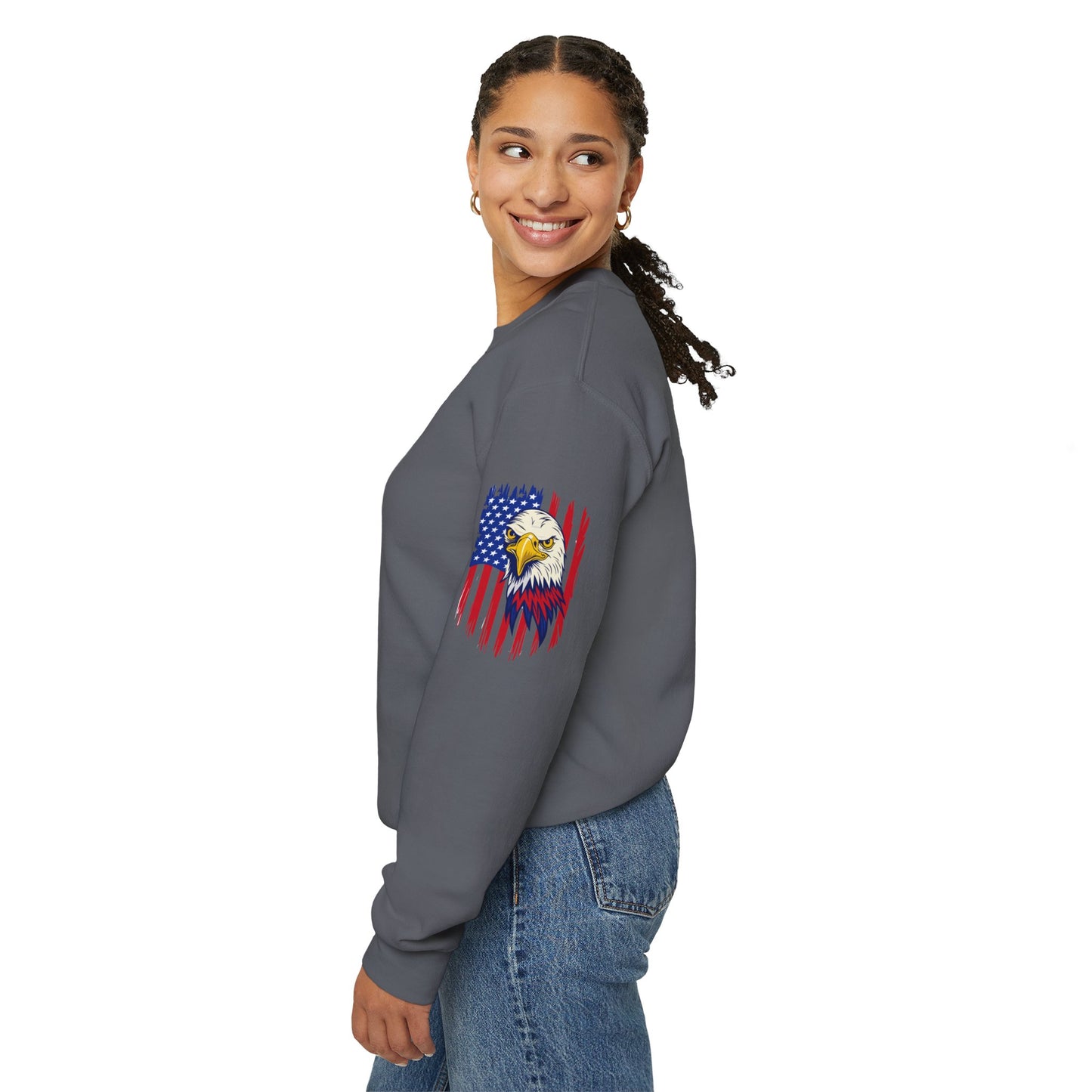 Princess Grace Patriotic Eagle Crewneck Sweatshirt Unisex Heavy Blend