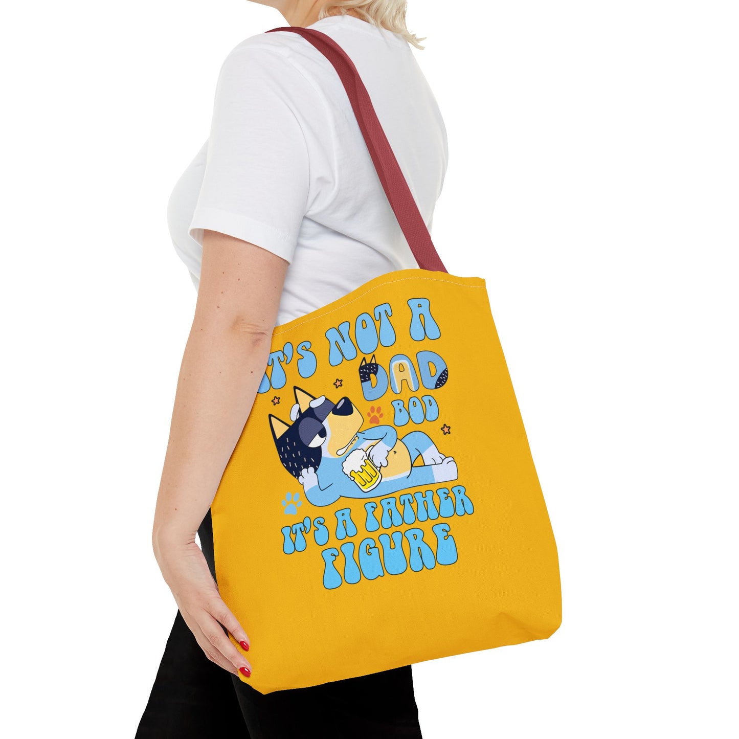 Princess Grace Fun Father's Day Tote Bag  "It's Not a Dad Bod, It's a Father Figure"