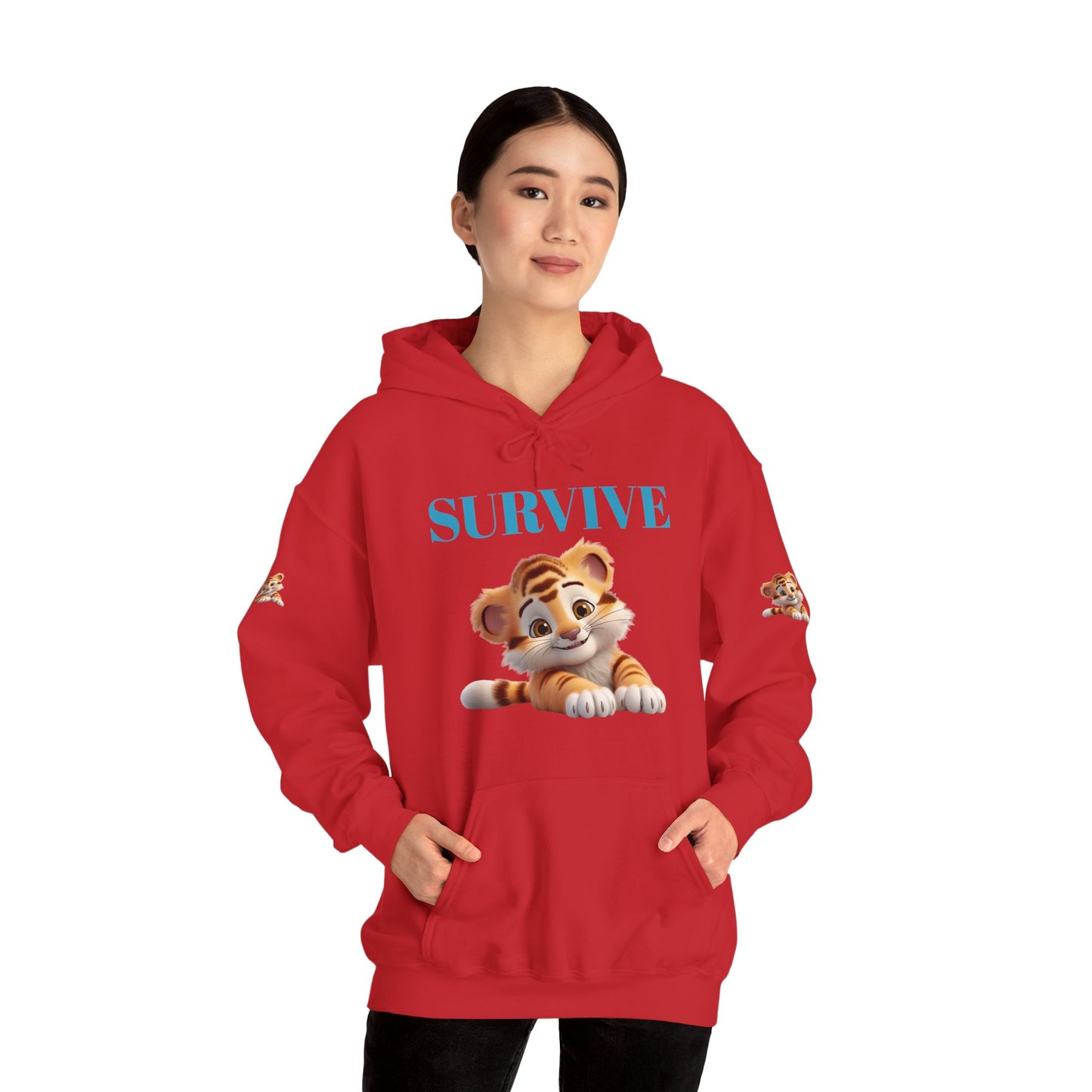 Princess Grace Survive Cute Tiger Survival Hooded Sweatshirt for Animal Lovers