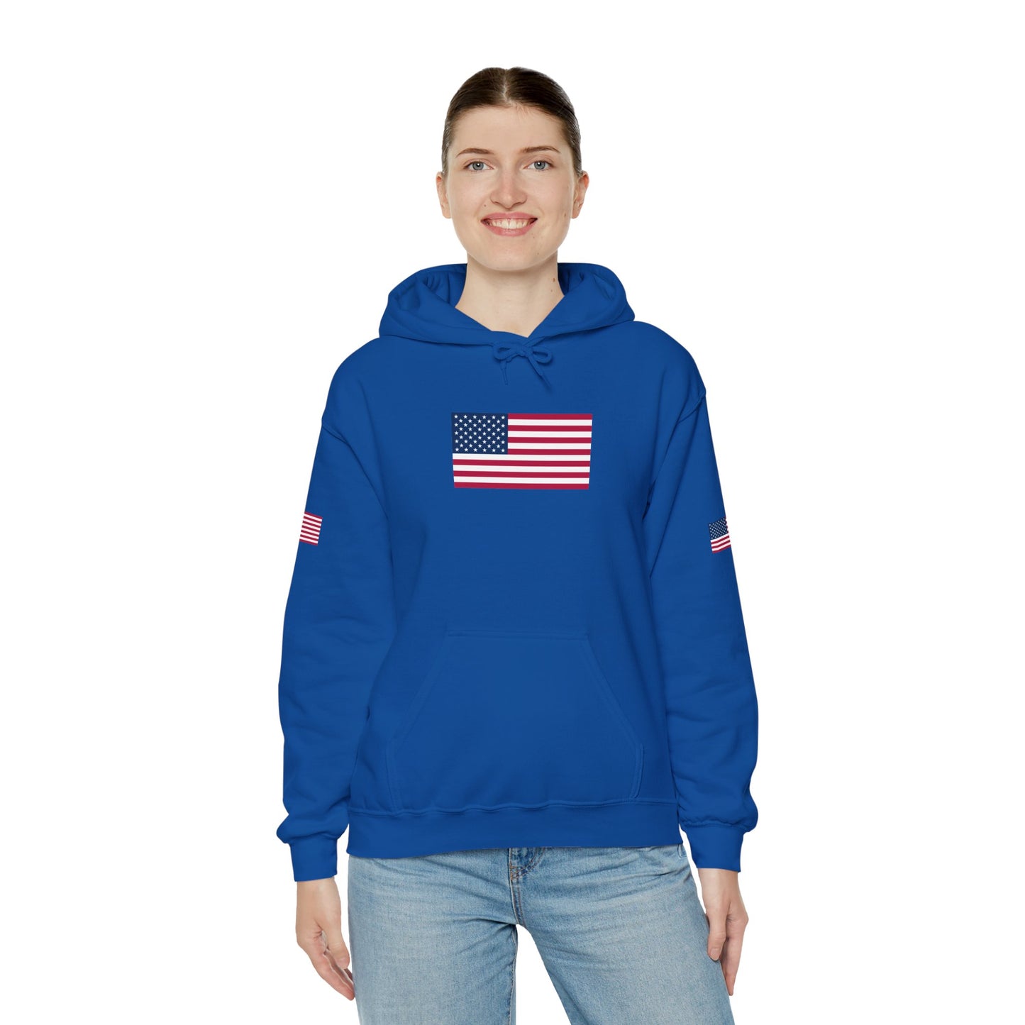 Princess Grace  Patriotic American Flag Hoodie Unisex Heavy Blend Sweatshirt