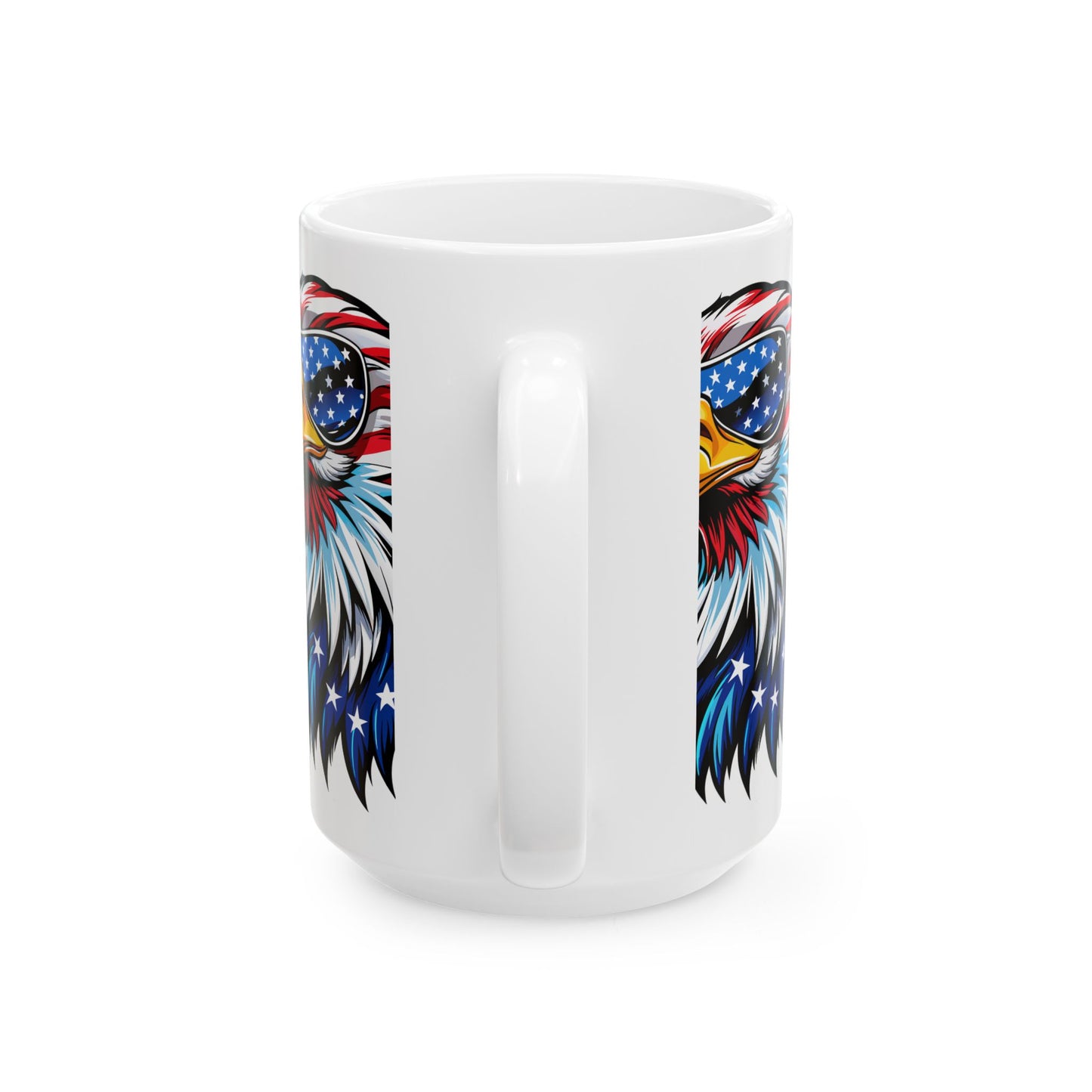 Princess Grace Patriotic Eagle Ceramic Mug - 11oz & 15oz  Perfect for 4th of July and Everyday Use