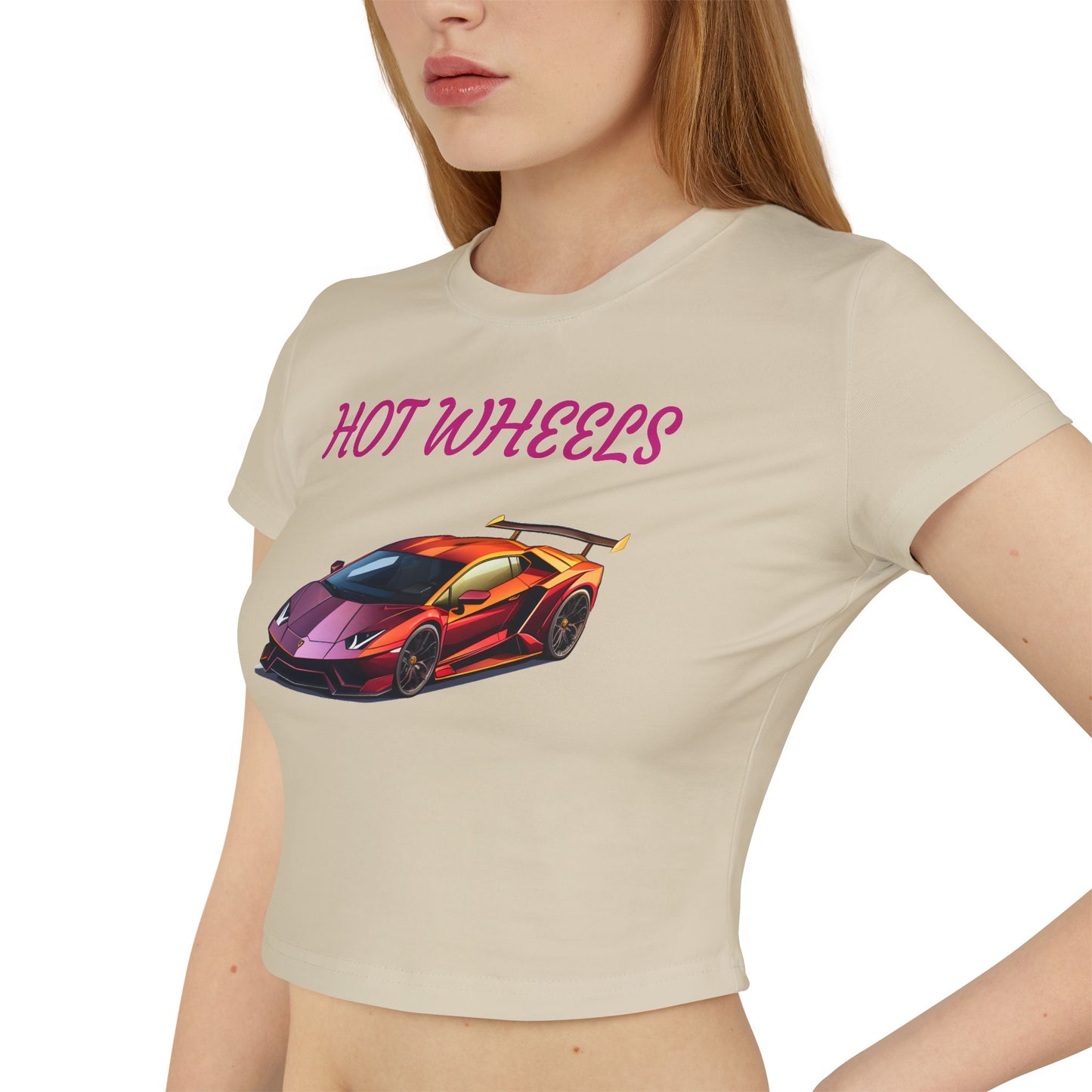 Princess Grace  Women's Baby Tee Hot Wheels Graphic Car Shirt