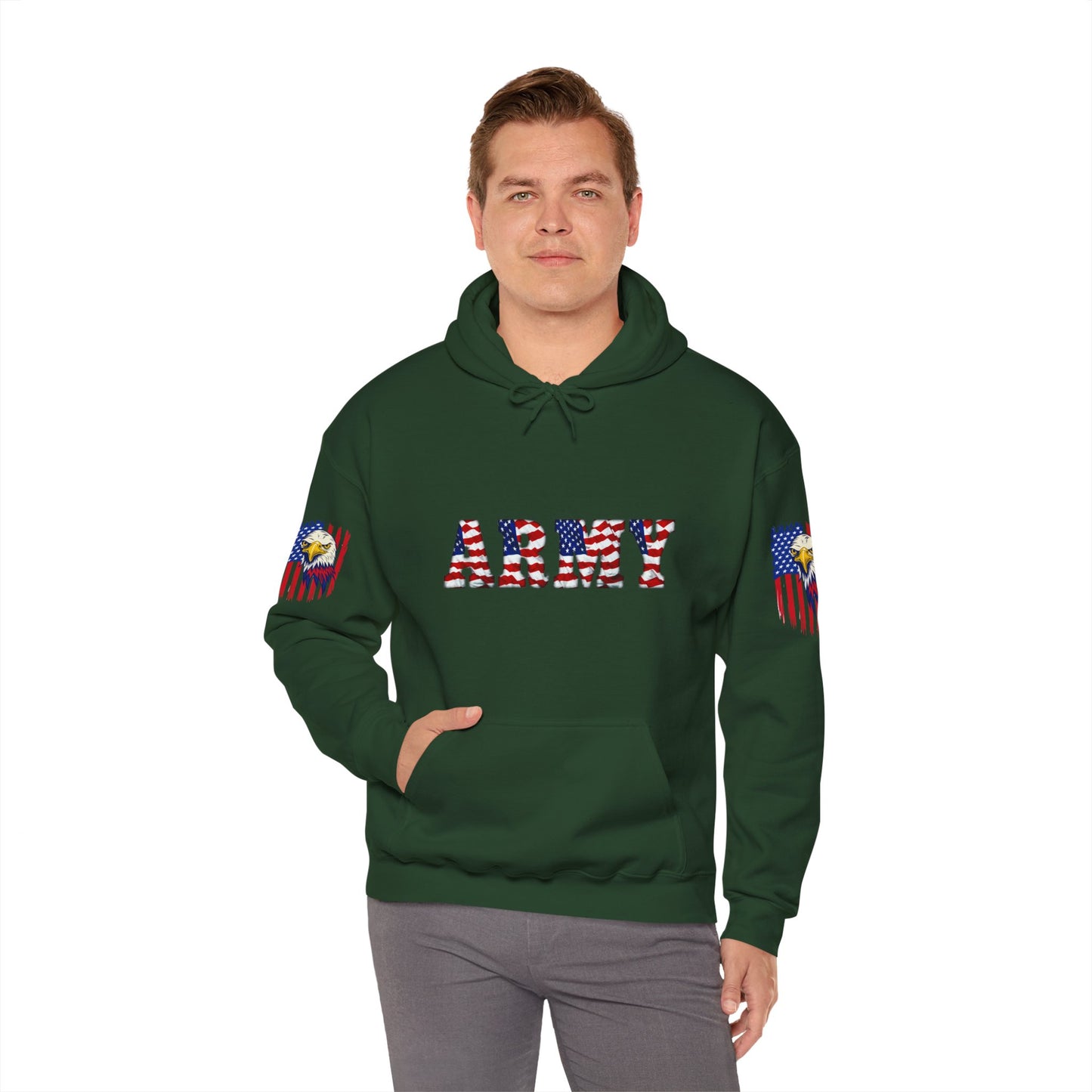 Princess Grace  Patriotic Army Eagle Hoodie  Unisex Heavy Blend Sweatshirt