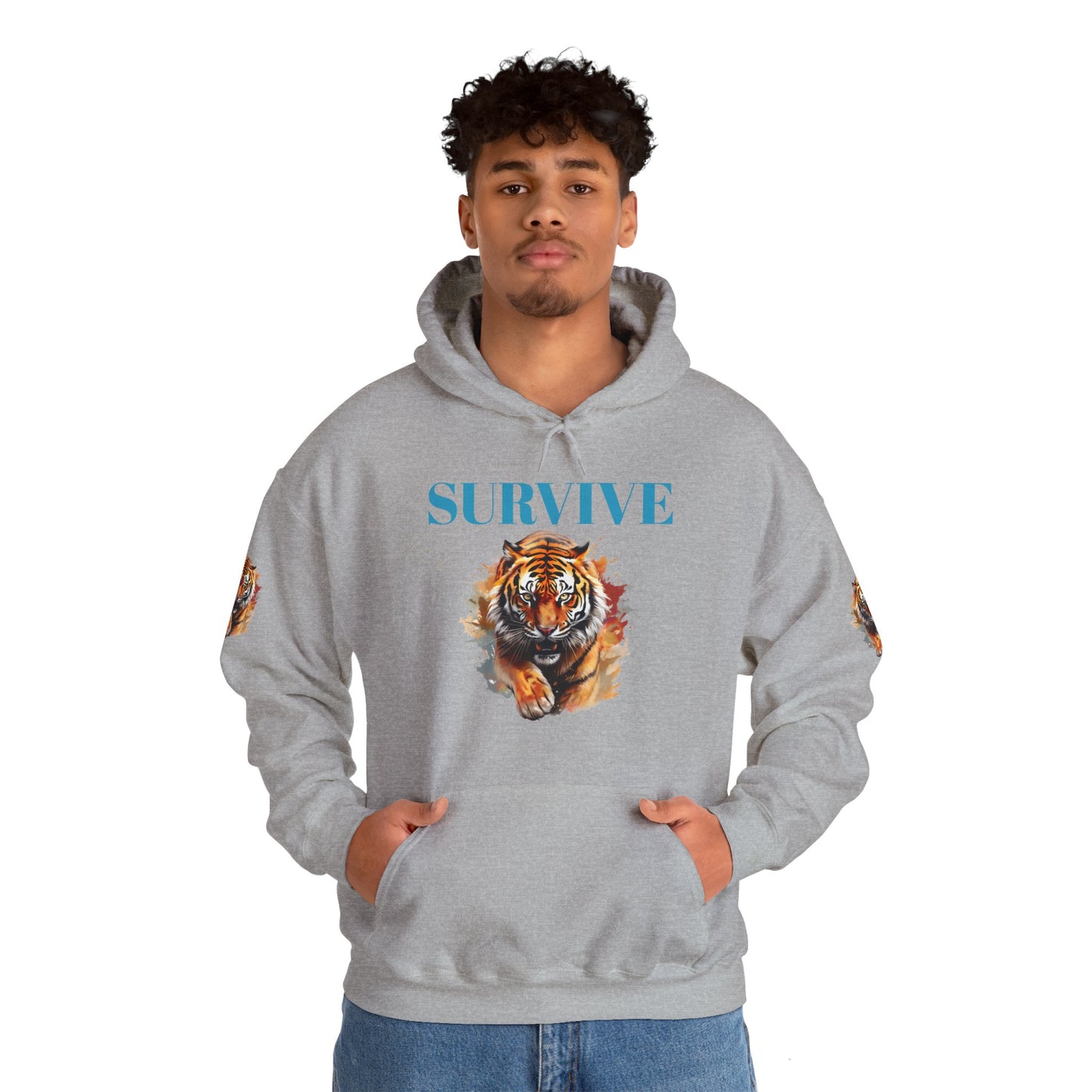 Princess Grace  Survive Tiger Unisex Heavy Blend Hoodie Fierce & Inspirational Sweatshirt