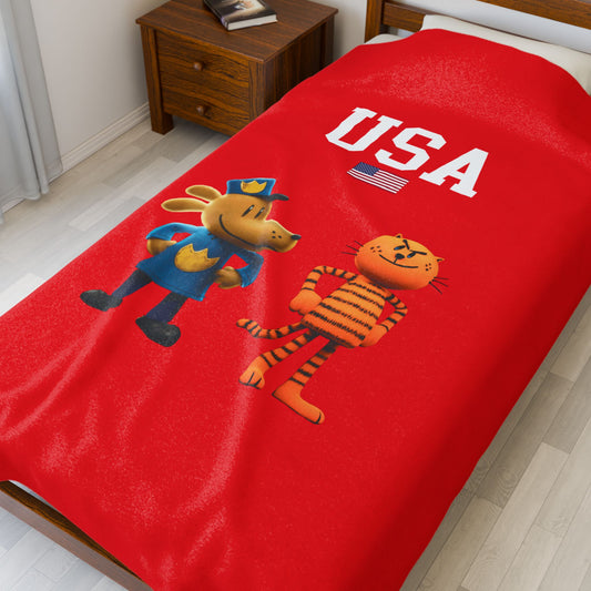 Princess Grace  TEAM USA  Velveteen Plush Blanket