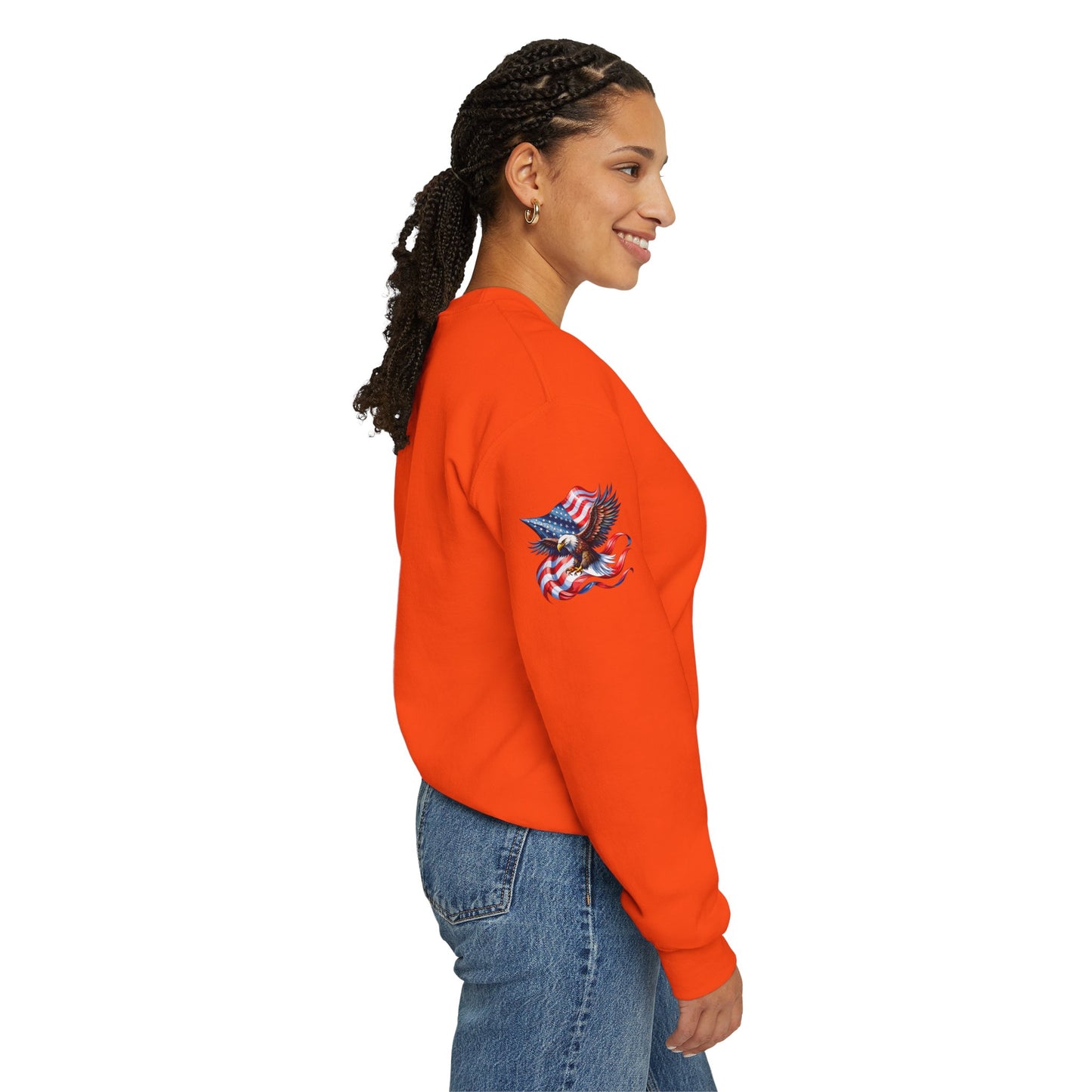 Princess Grace  Patriotic Eagle Crewneck Sweatshirt Unisex Heavy Blend Perfect for Independence Day and Memorial Day