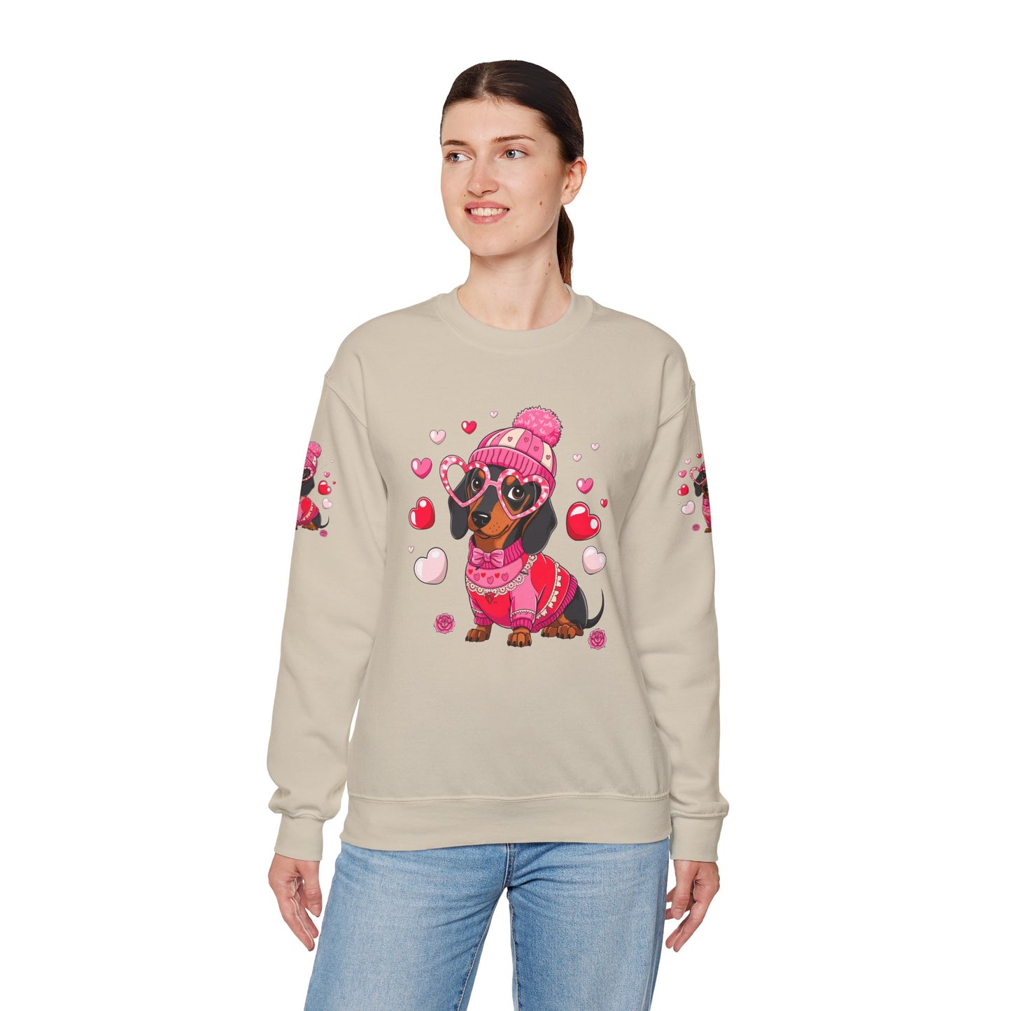 Princess Grace  Cute Dachshund Love Sweatshirt Cozy Unisex Crewneck for Pet Lovers