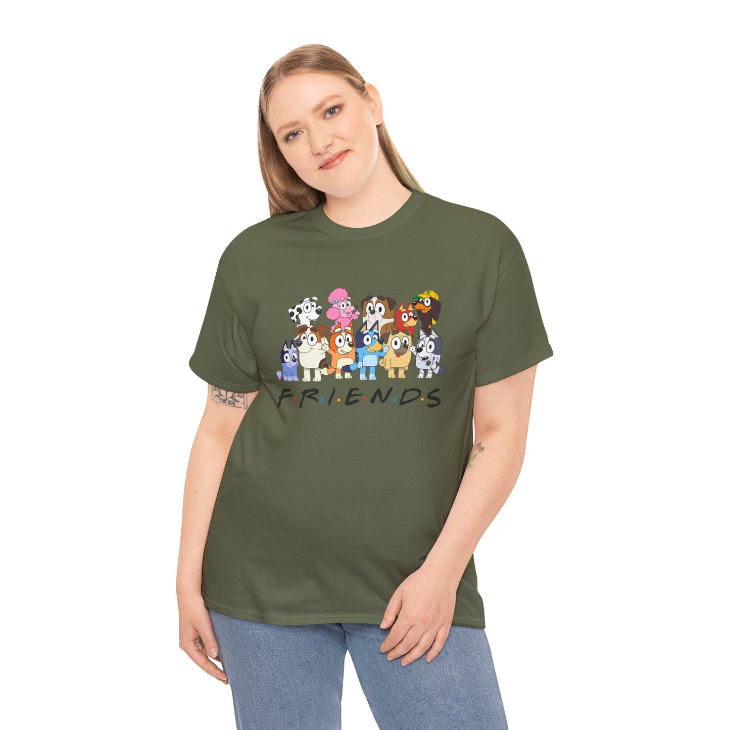 Princess Grace Bluey Friends Cartoon Unisex Heavy Cotton Tee  Fun & Playful Design