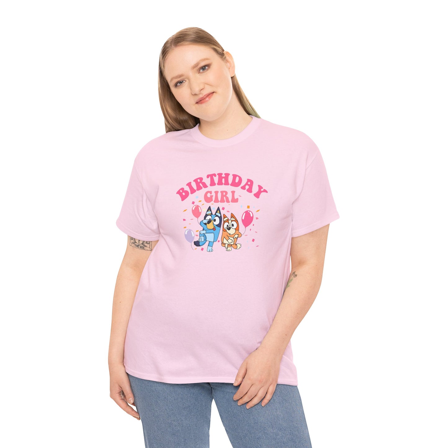 Princess Grace  Bluey  Birthday Girl Unisex Heavy Cotton Tee  Fun Party Attire for Celebrations