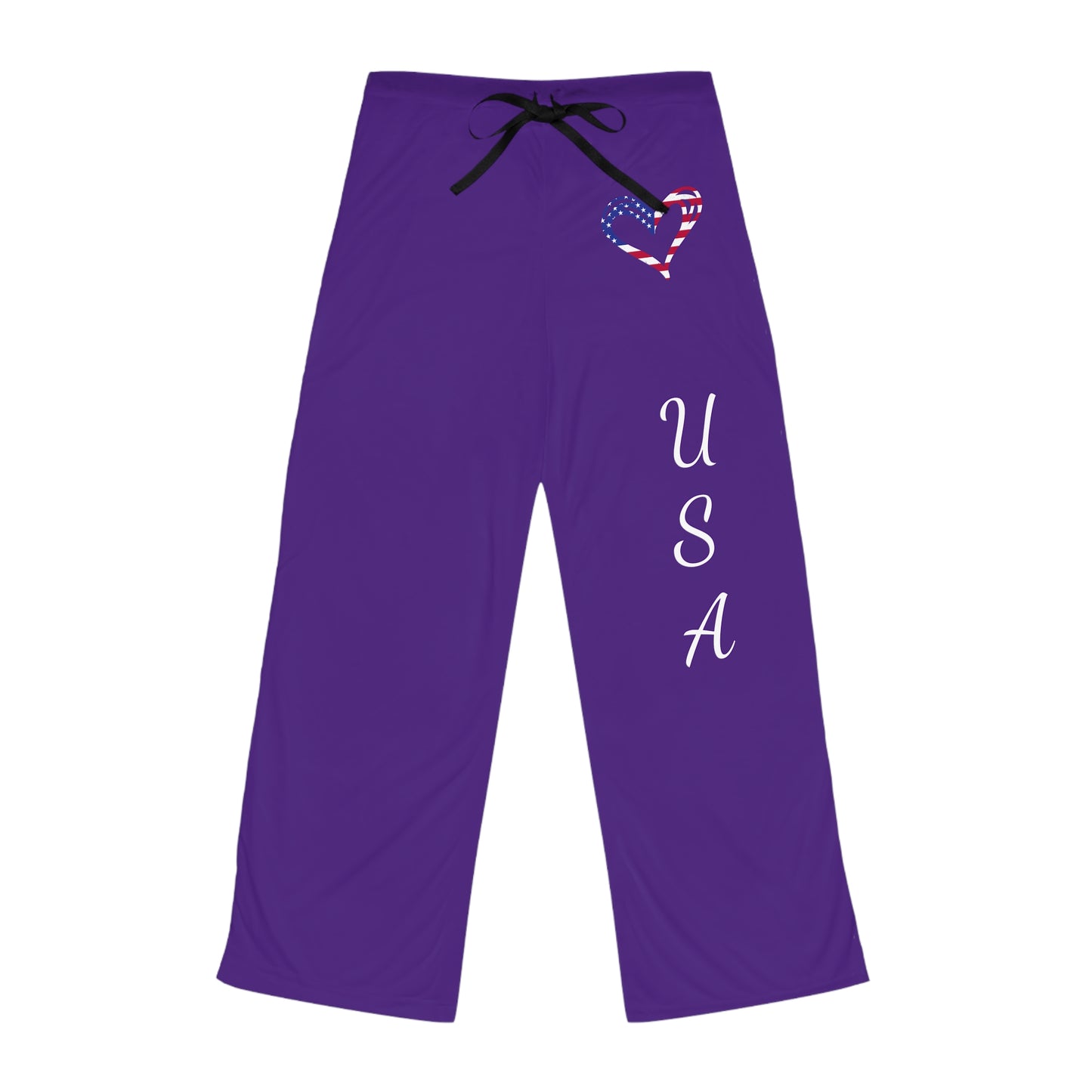 Princess Grace  Patriotic Pajama Pants  USA Heart Design, Cozy Lounge Wear for Home Celebrations