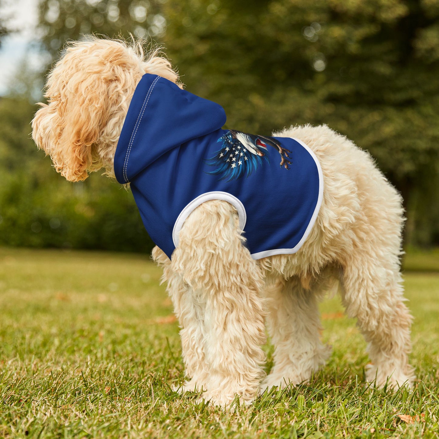 Princess Grace  Patriotic Pet Hoodie with Eagle Design  Perfect for July 4th Celebrations