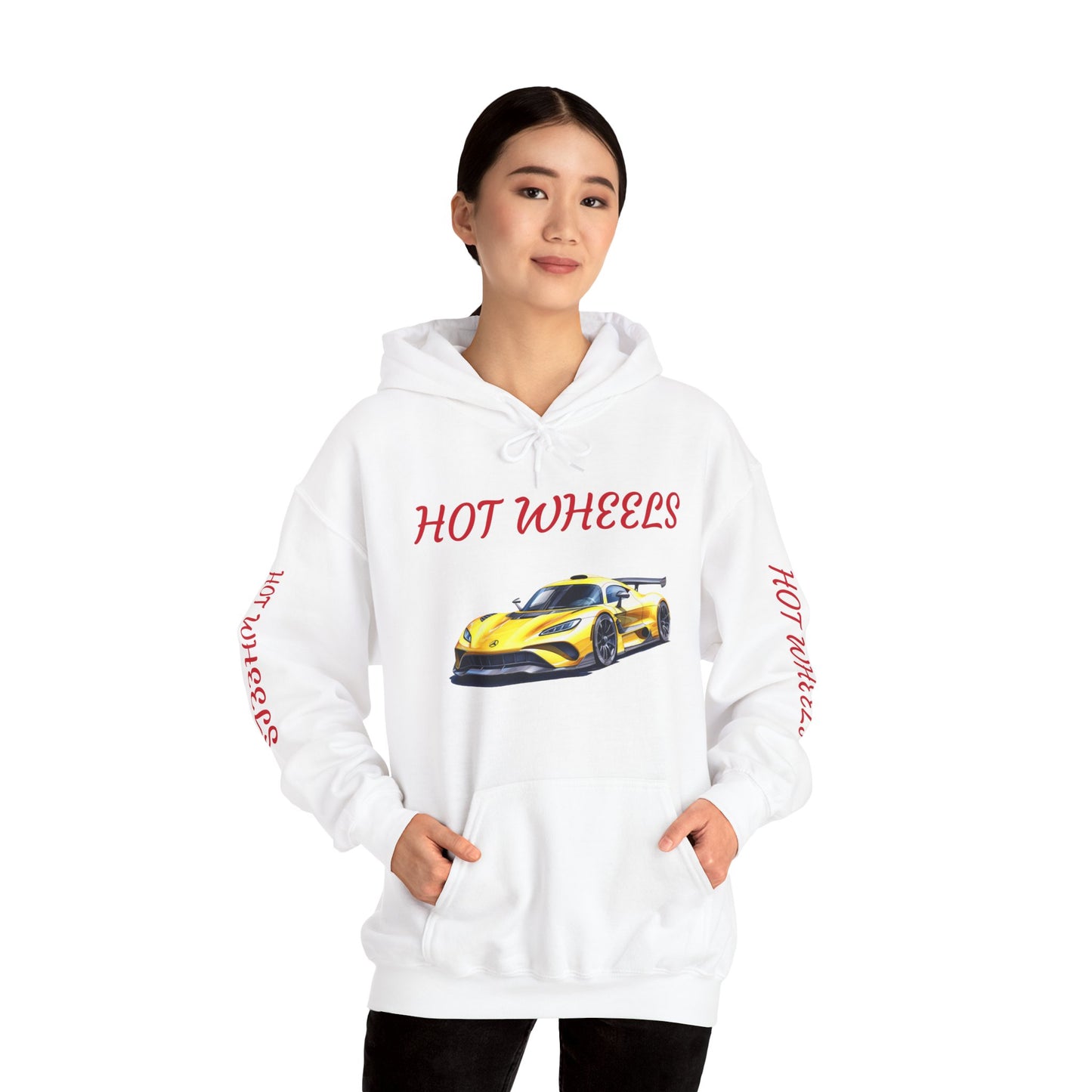 Princess Grace  Hot Wheels Unisex Hooded Sweatshirt Stylish Car Graphic with Bold Text