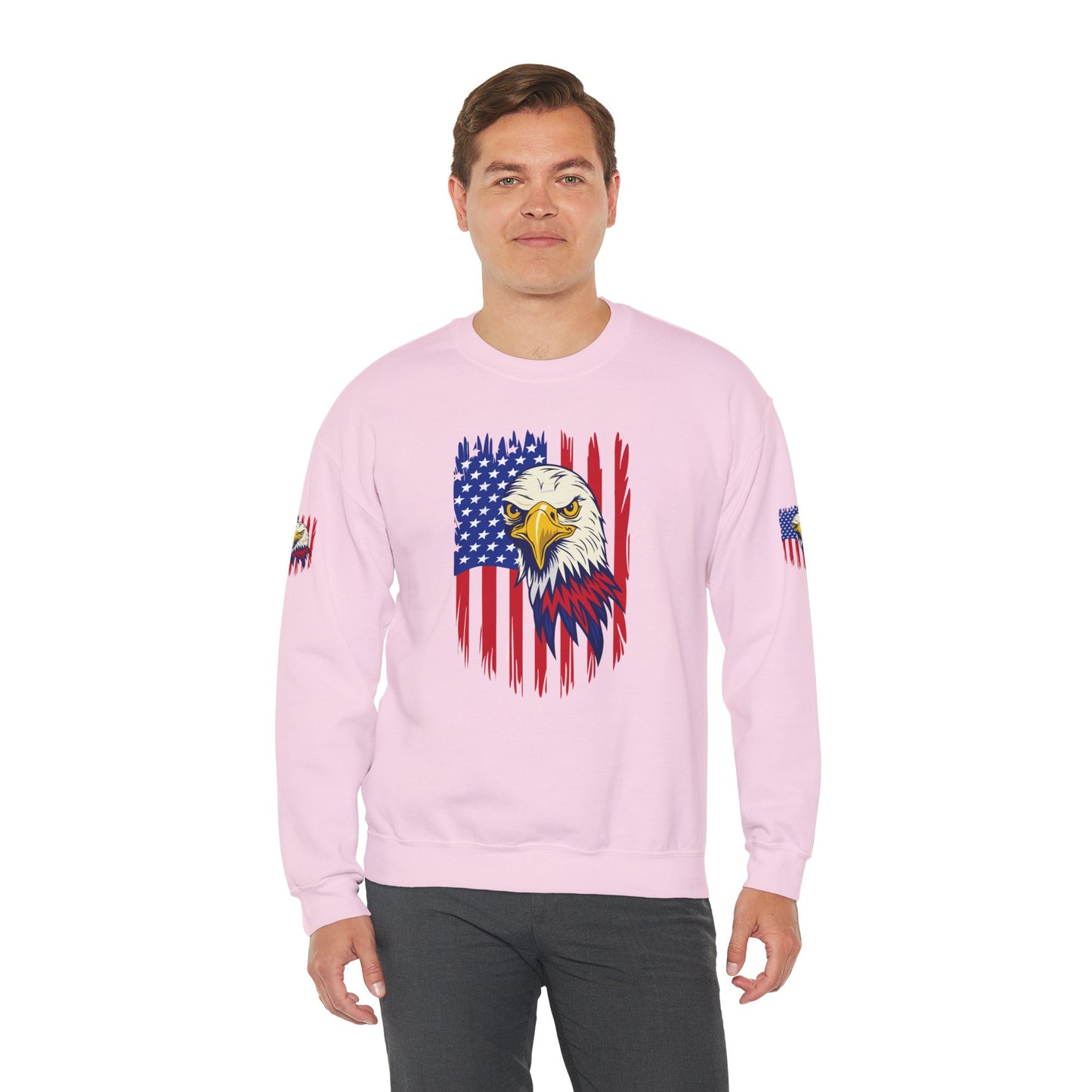 Princess Grace Patriotic Eagle Crewneck Sweatshirt Unisex Heavy Blend