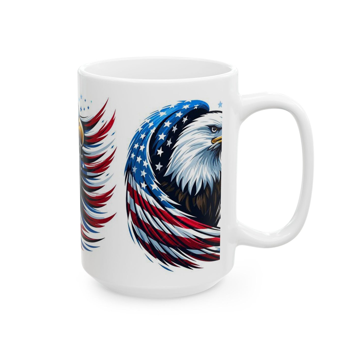 Princess Grace Patriotic Eagle Ceramic Mug, Ideal for Independence Day, Veteran's Day, Coffee Lovers, Home Decor, Gifts for Him/Her