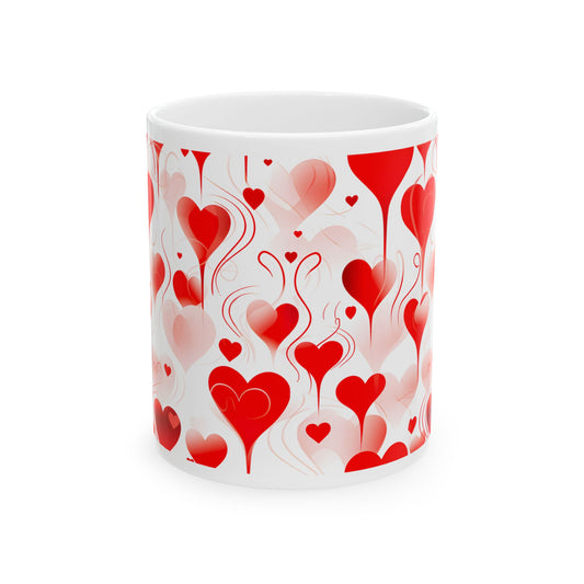 Princess Grace  Romantic Hearts Ceramic Mug  Perfect for Valentine’s Day and Love Celebrations