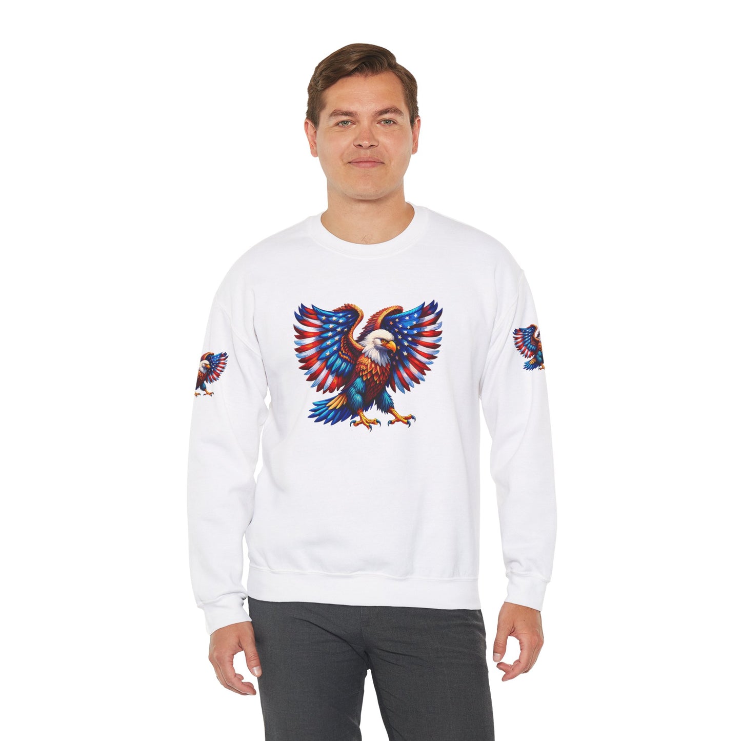 Princess Grace  Eagle Wings Unisex Crewneck Sweatshirt Patriotic Graphic Pullover