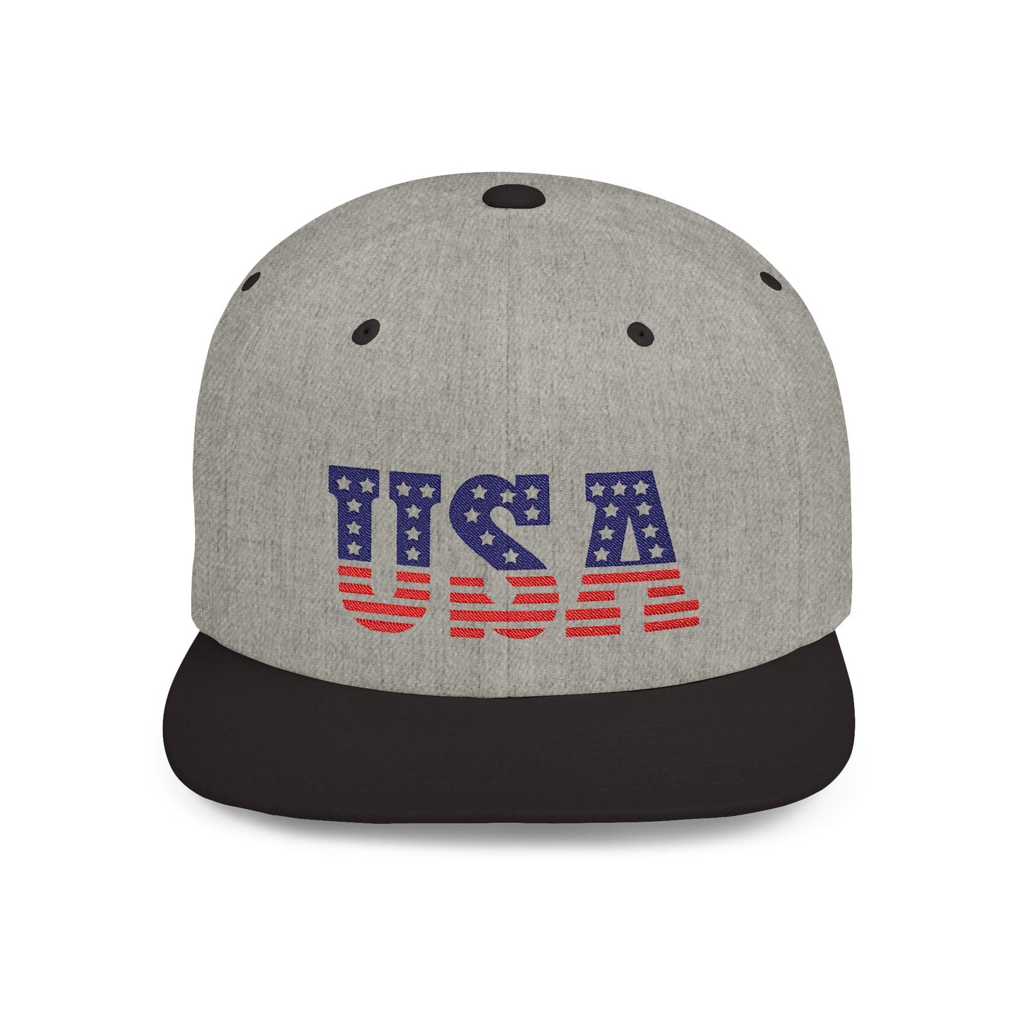 Princess Grace  USA Flag Flat Bill Snapback Cap Patriotic Adjustable Hat for Summer Celebrations