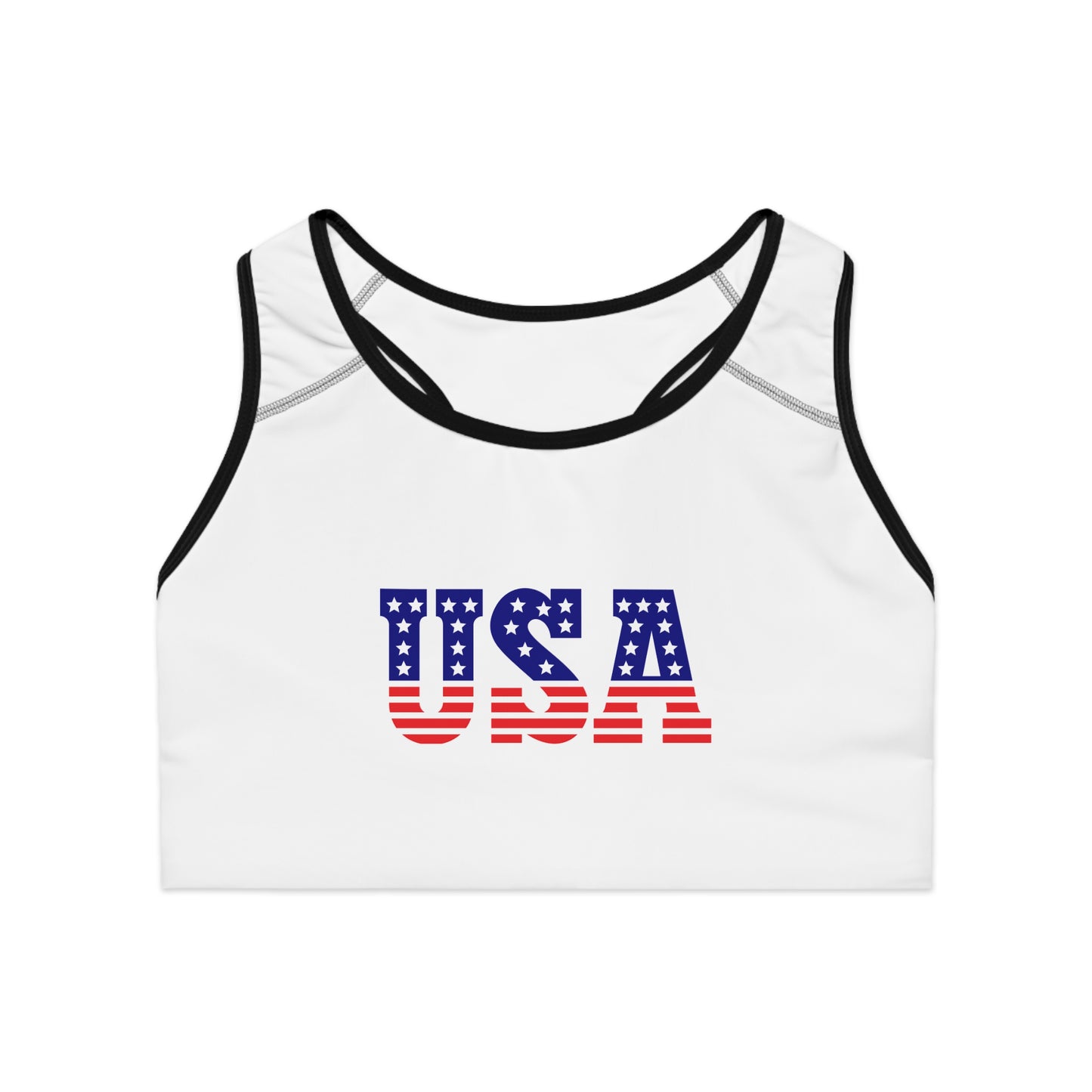 Princess Grace  Patriotic USA Sports Bra  Fitness & Style for Active Americans