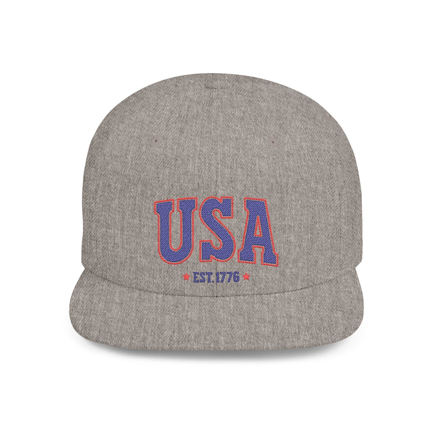 Princess Grace  USA Flat Bill Snapback Hat Patriotic Style, Perfect for Holidays & Outdoor Events