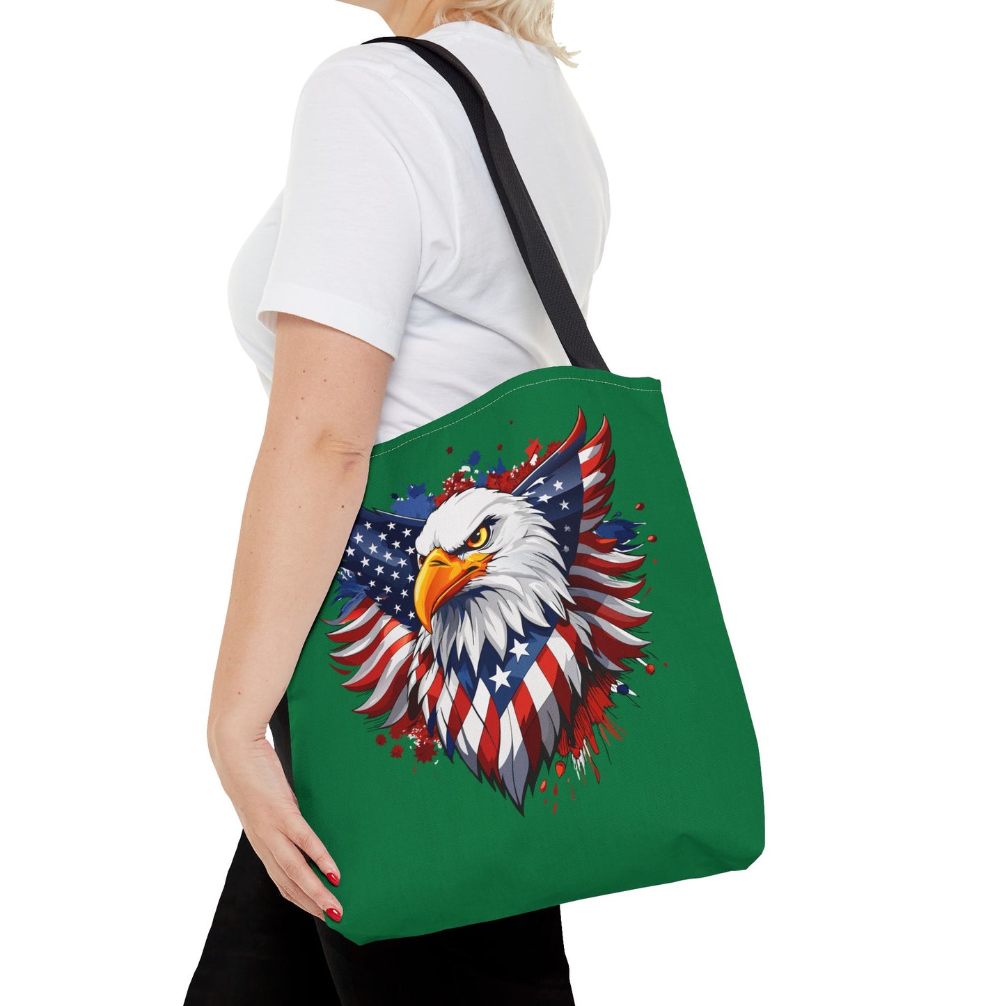 Princess Grace  Patriotic Eagle Tote Bag American Flag Design for Independence Day & Everyday Use